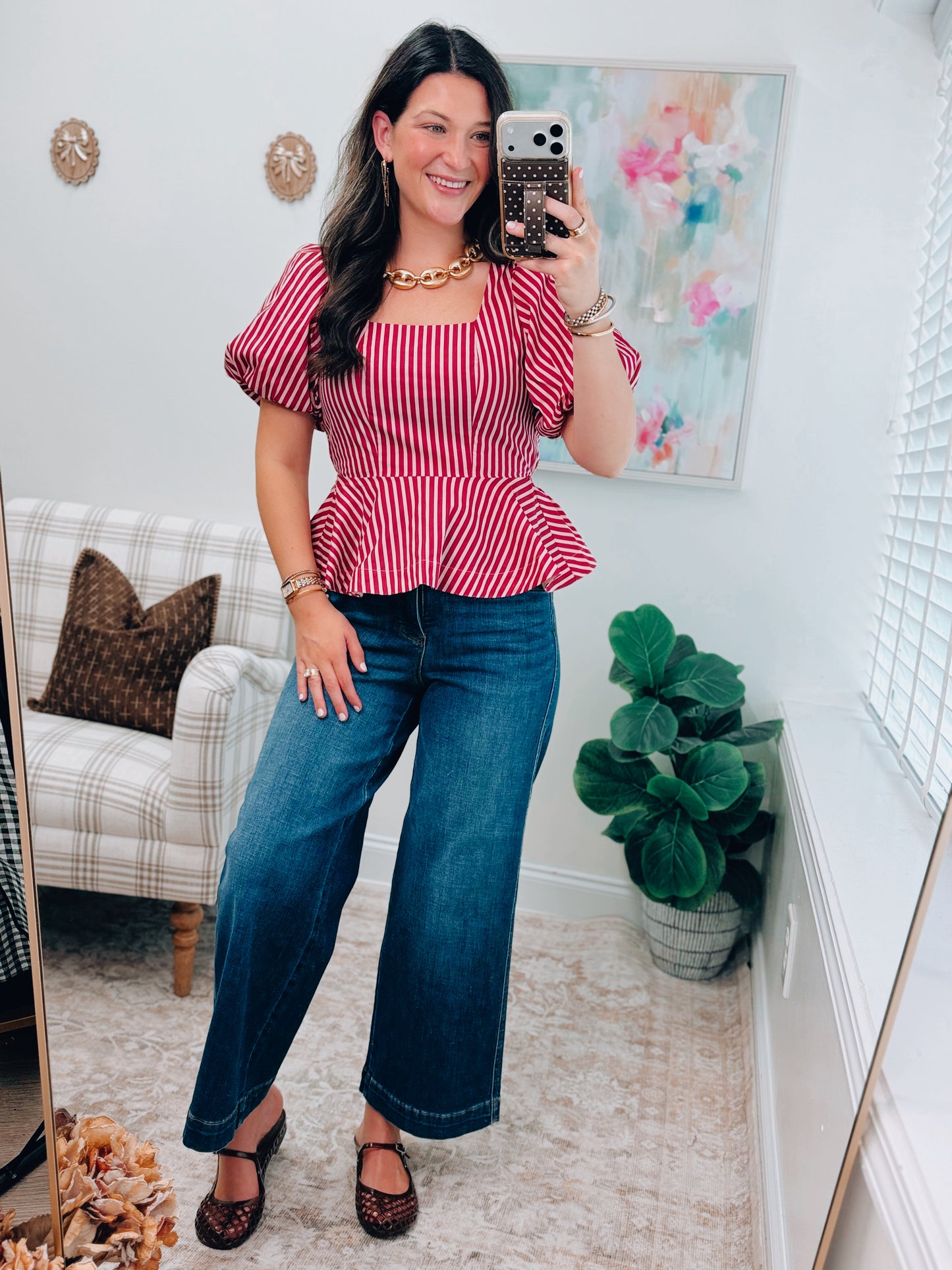 Hallie Striped Peplum Top