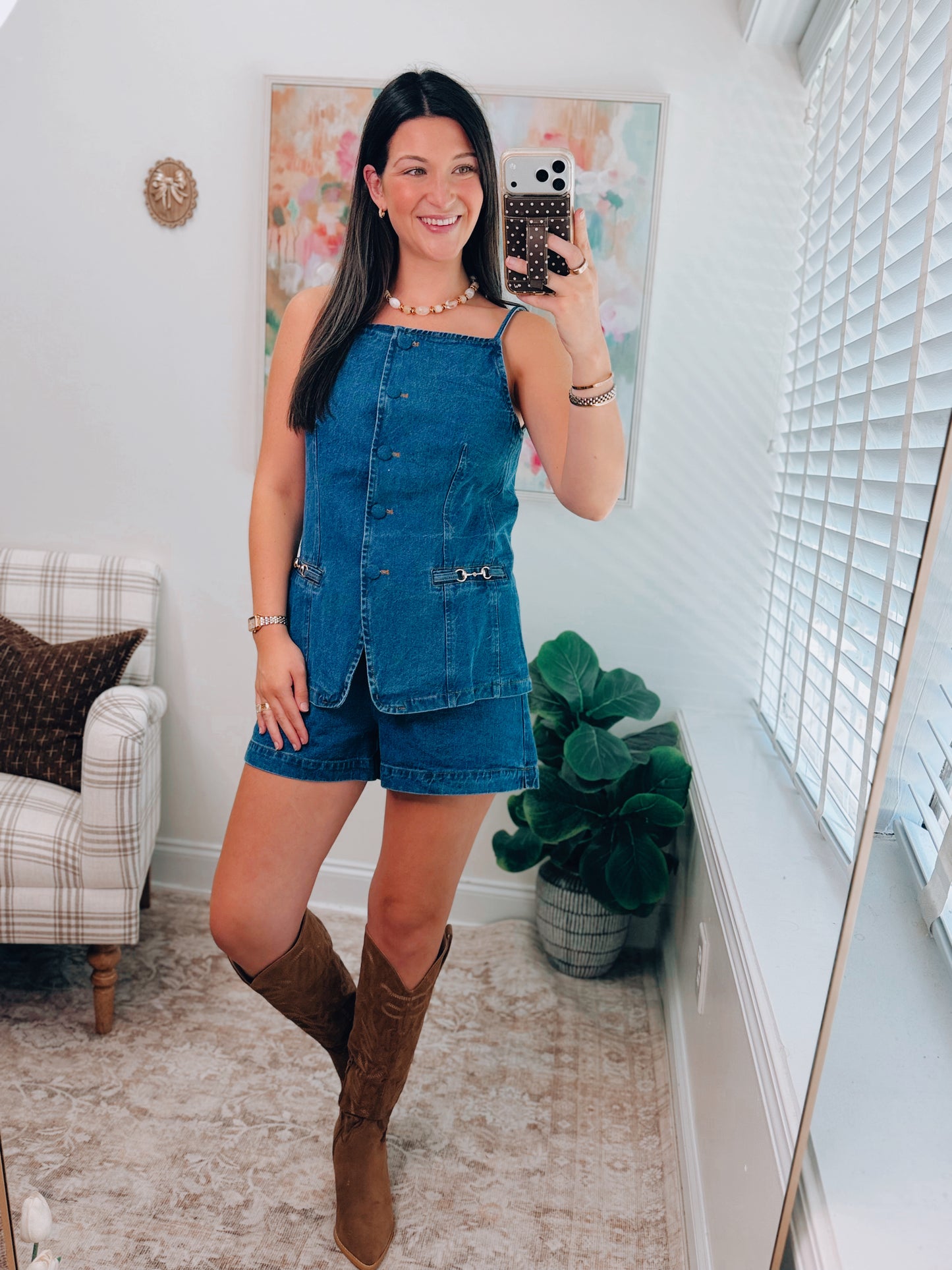 Wren Horsebit Denim Shorts