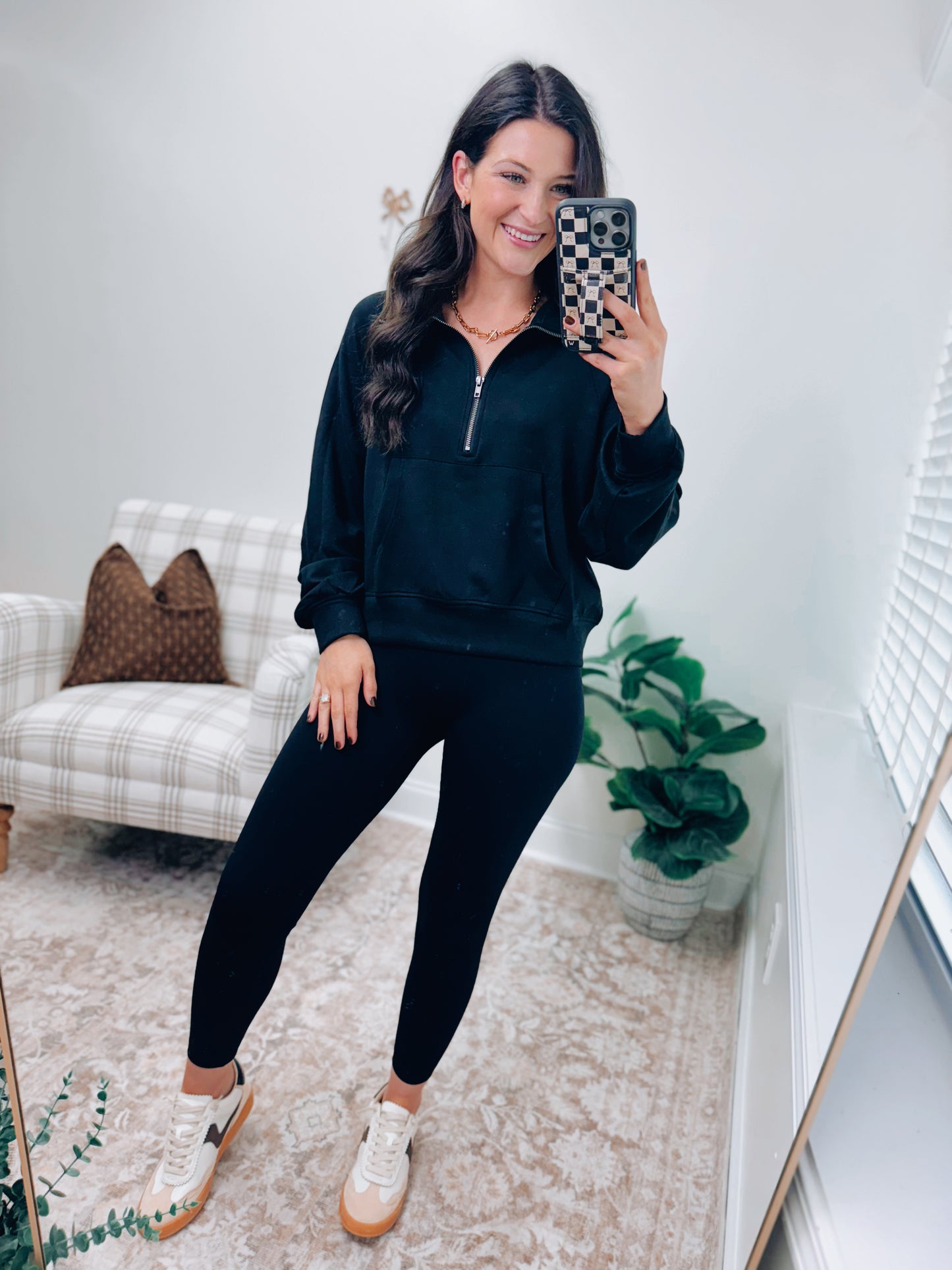 DOORBUSTER Air Essentials Half Zip Black Pullover