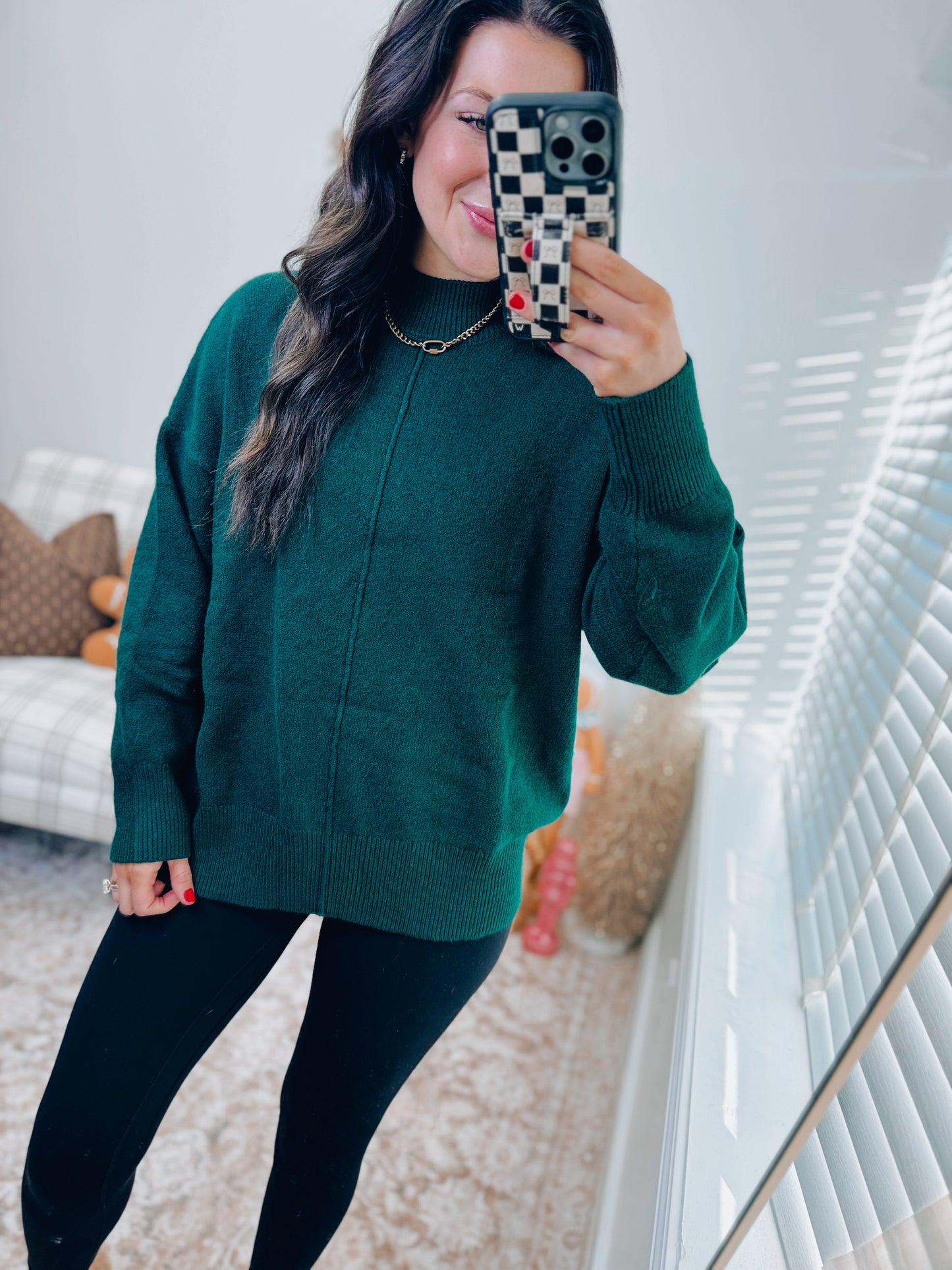 Hunter Ribbed Mock Front Seam Sweater