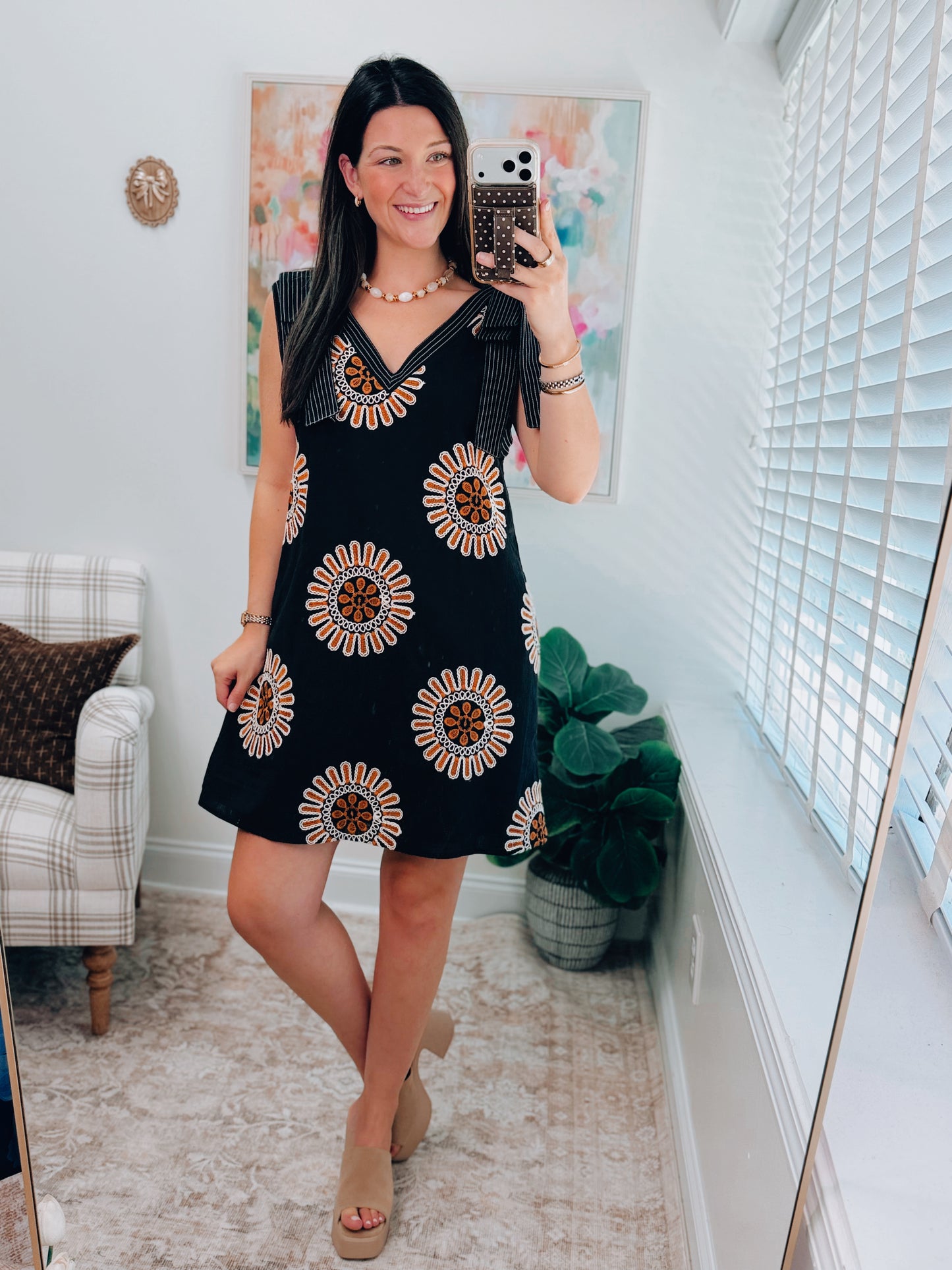 Oakley Embroidered Knit Dress
