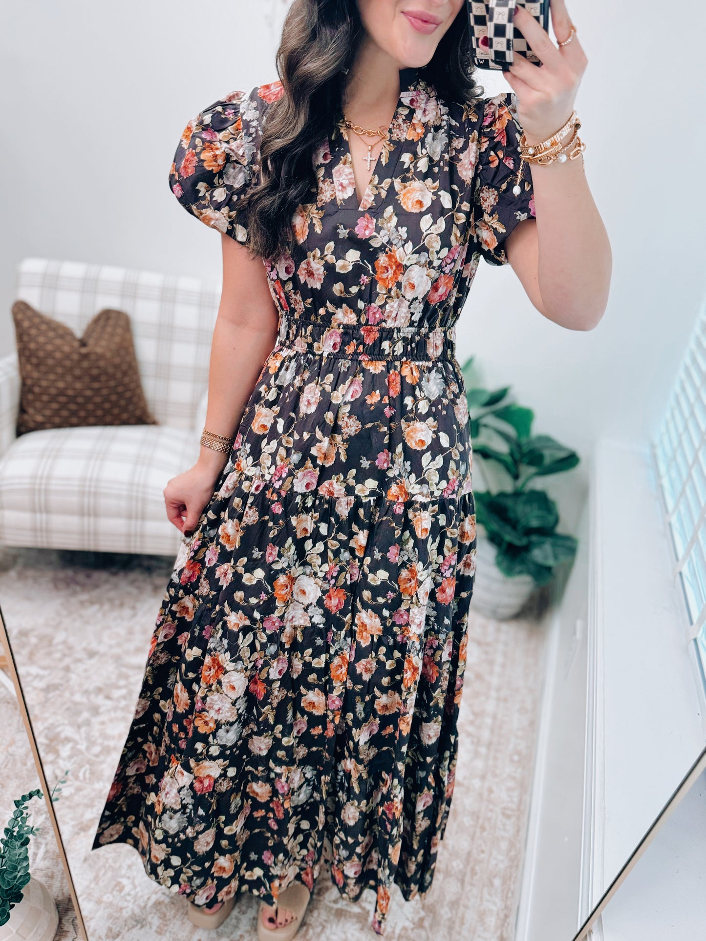 CURVY Mavie Floral Smocked Maxi Dress