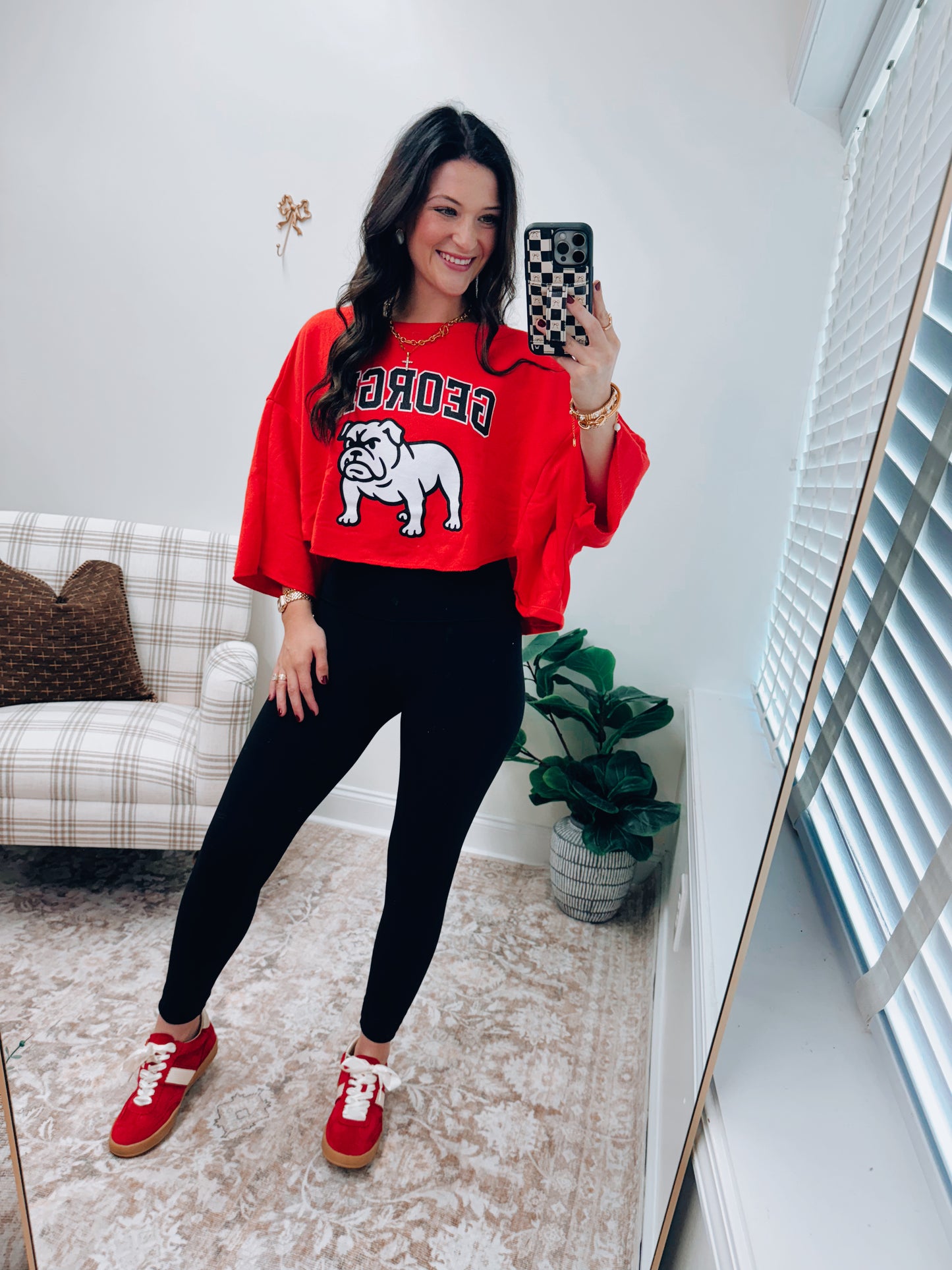 Georgia BULLDOG Cropped Dolman Top