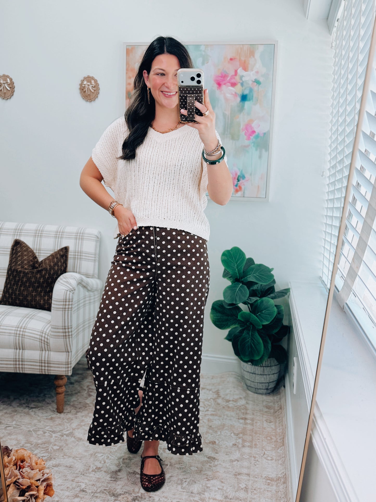 Cream Knit Boxy Top