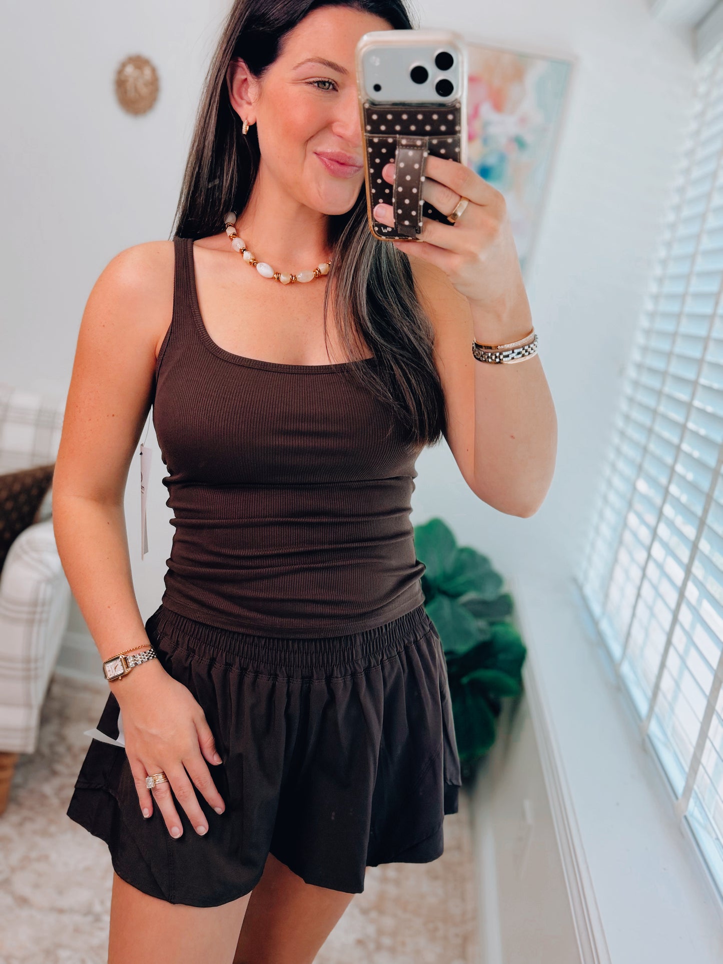 Coffee Bean Ribbed Tank