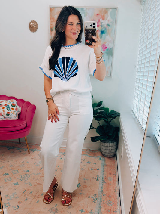 Coastal Shell Knit Top