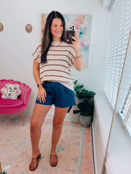Hues Knit Striped Top