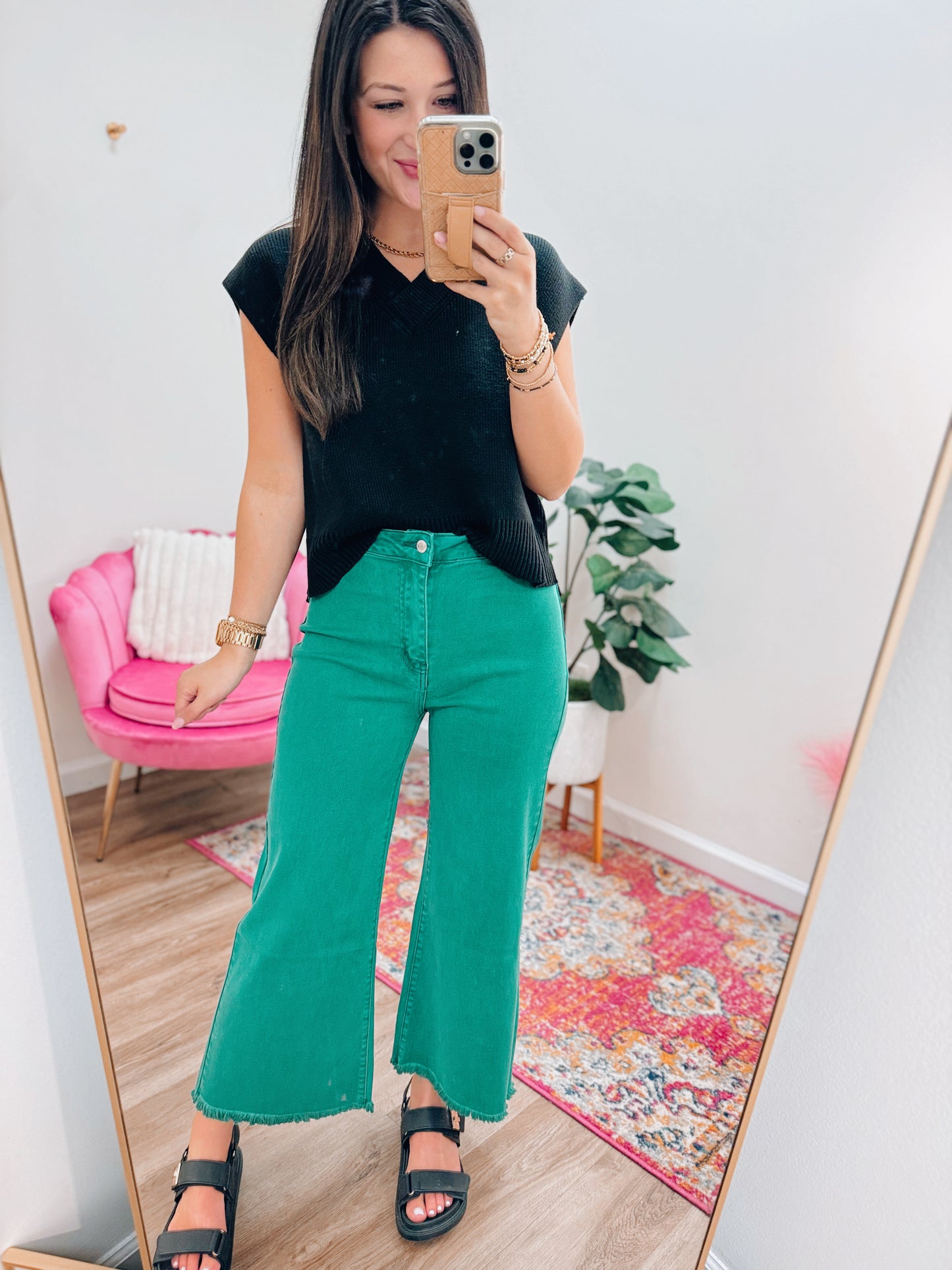 Rudy Cropped Denim - Green