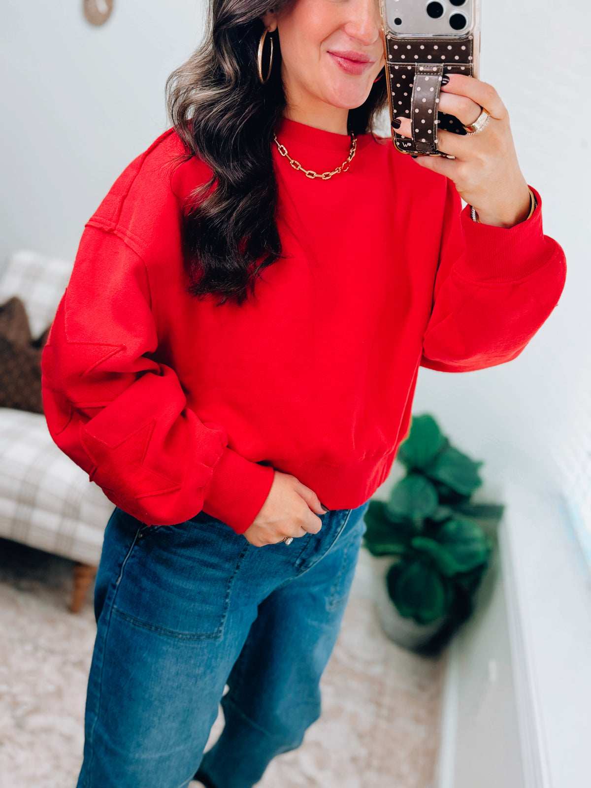 Red Star Patch Crewneck Sweatshirt