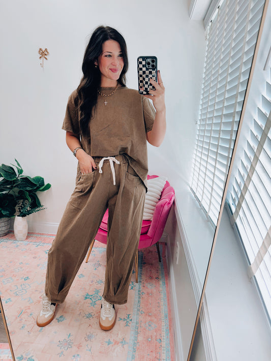 Garment Brown Pants Set