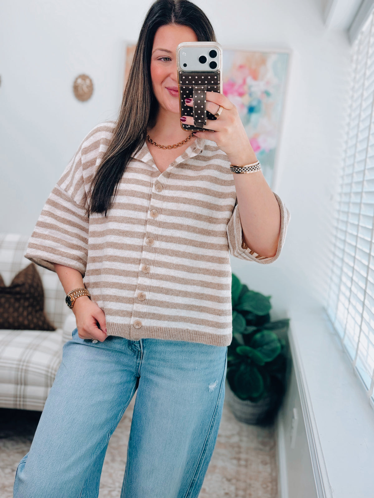 Hazel Striped Cardigan Top