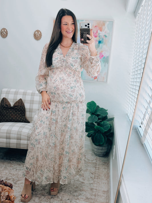 Lila Smocked Floral Maxi Dress