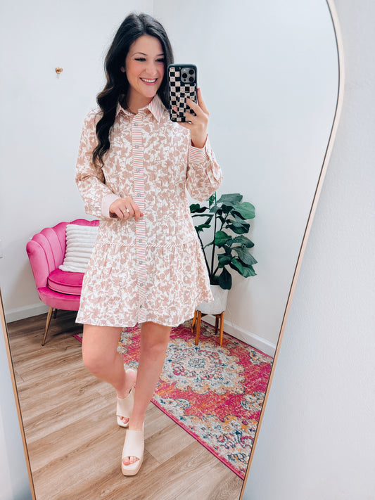 Rosie Pink Printed Mini Dress