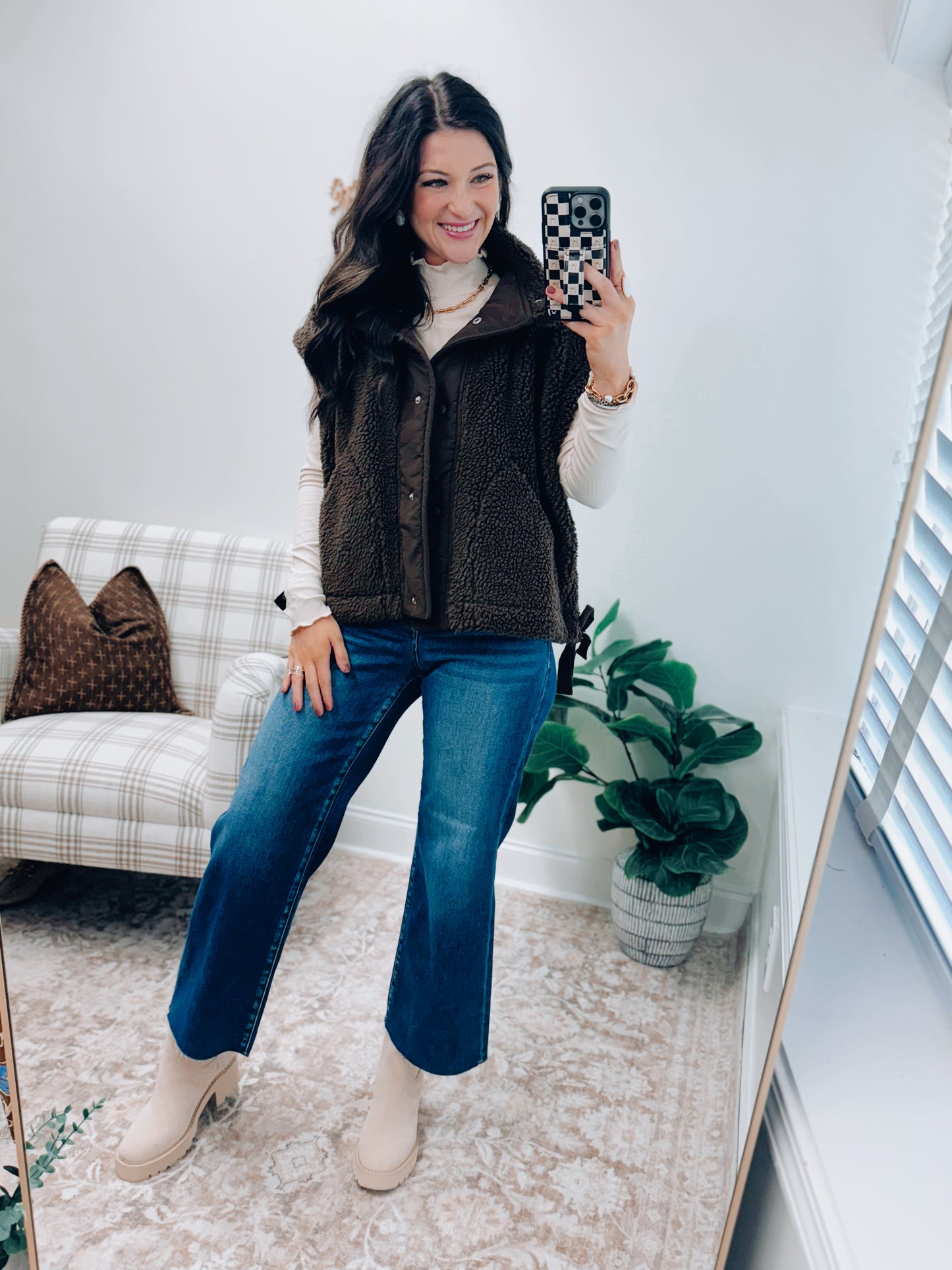 Teddy Sherpa Vest - Chocolate