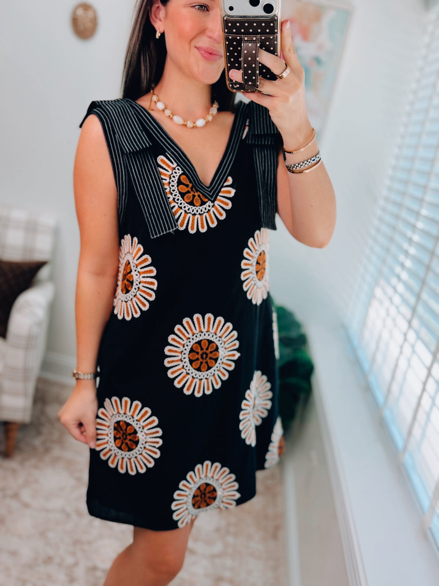 Oakley Embroidered Knit Dress