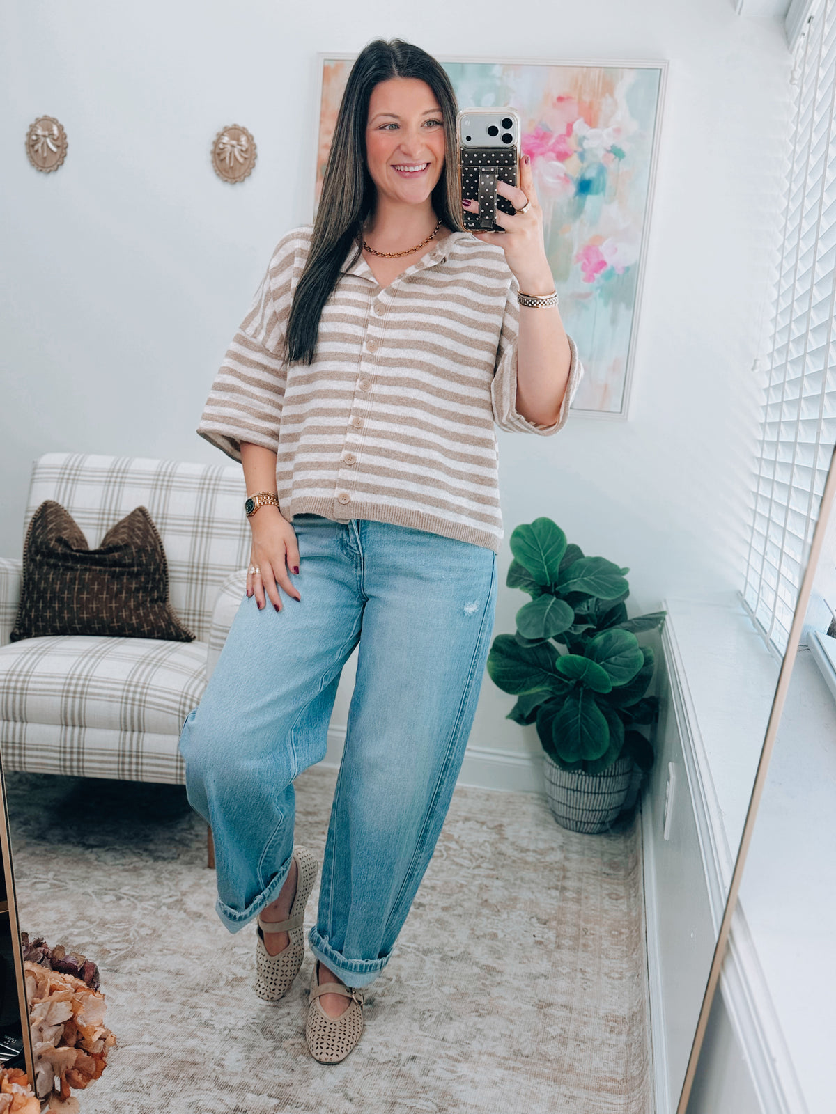 Hazel Striped Cardigan Top