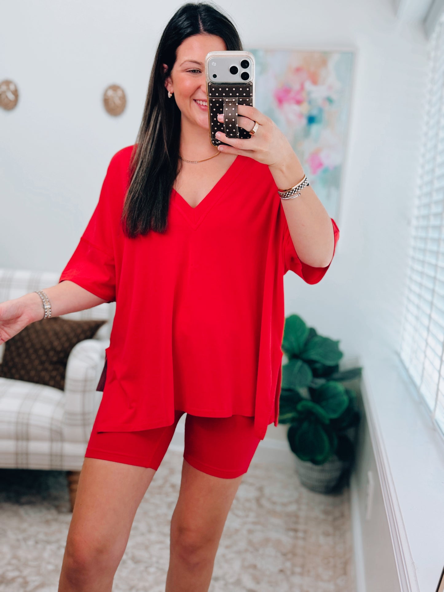 Willow Pima Cotton Biker Set - Ruby
