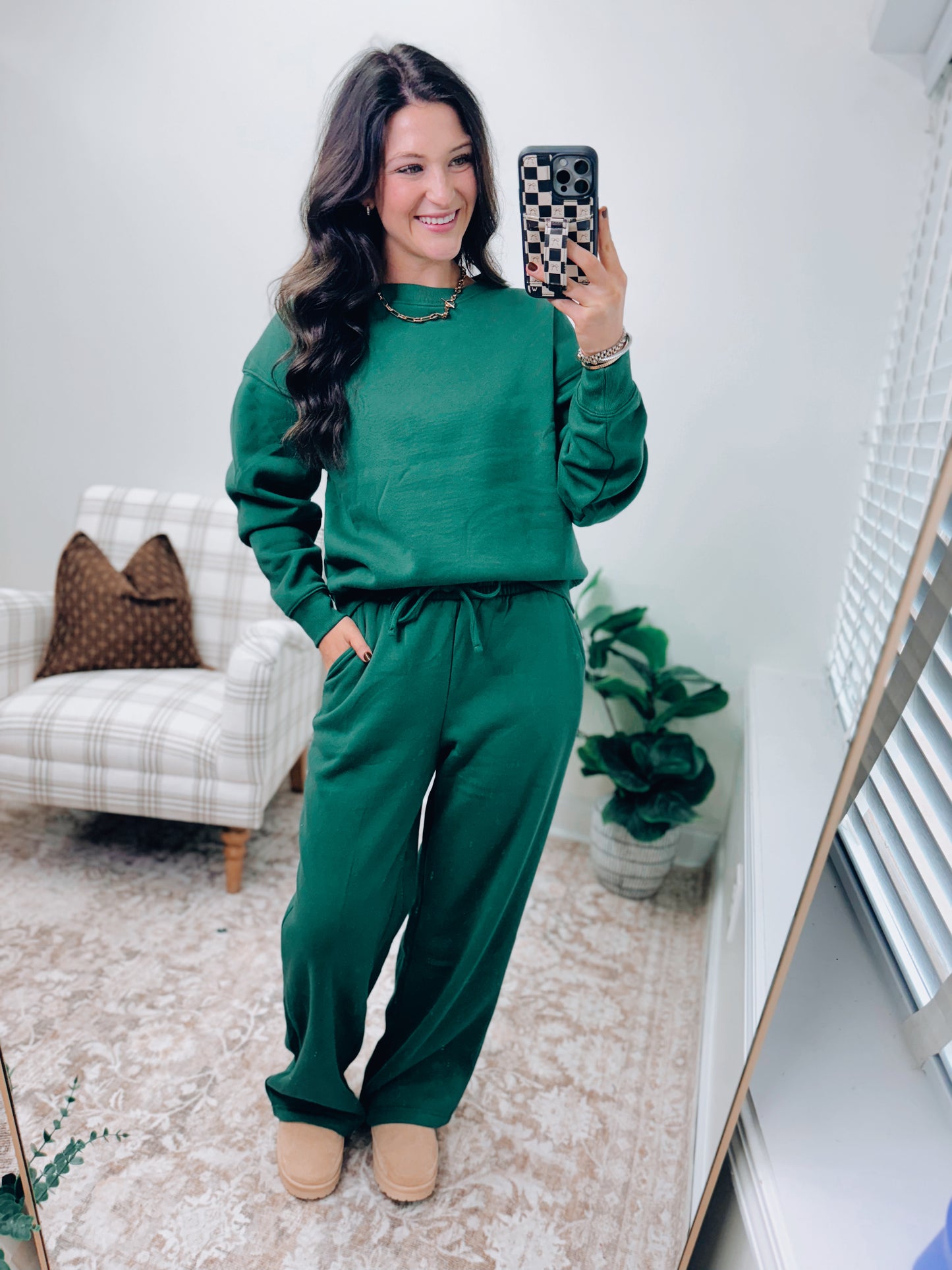 DOORBUSTER Crewneck Comfy Pants Set - Forest
