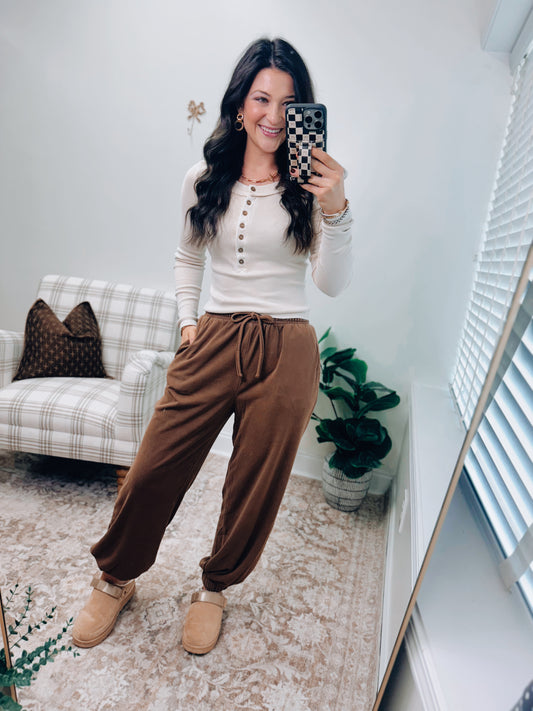 Cocoa Washed Drawstring Jogger