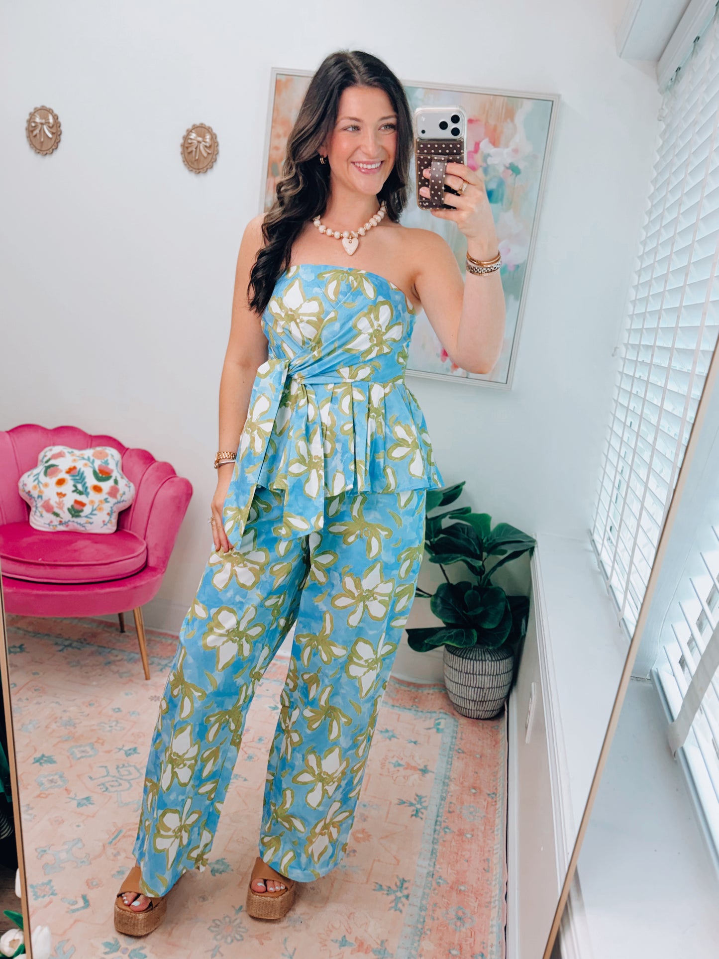 Sweet Tropics Strapless Pants Set