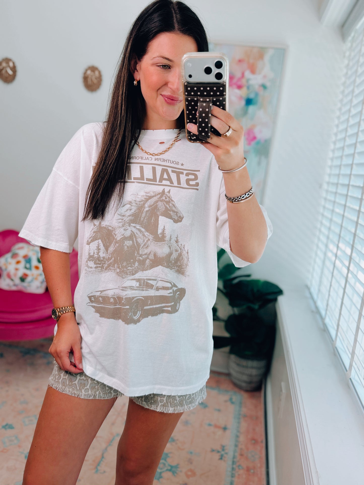 Stallion Distress Graphic Tee