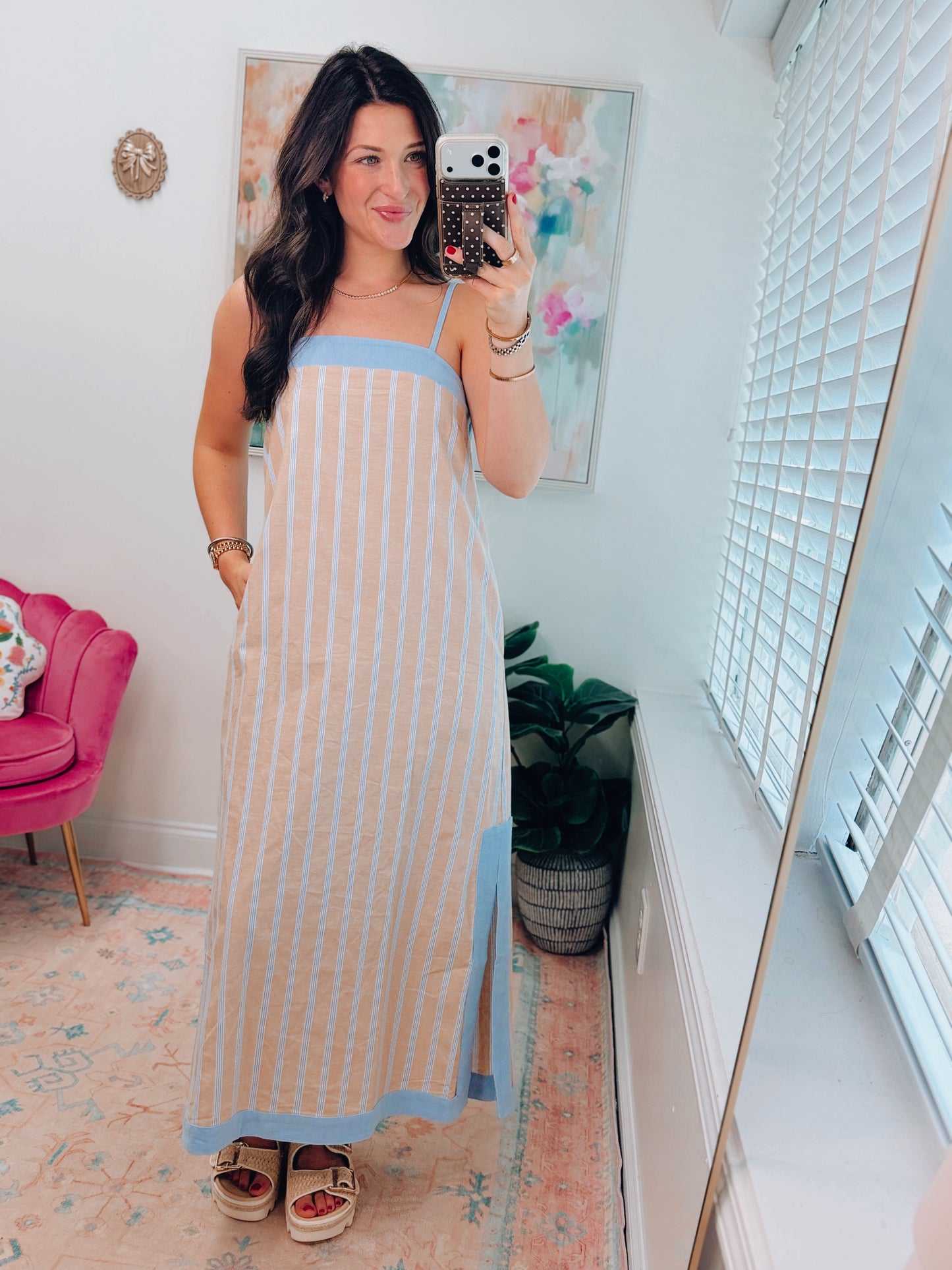 Sandy Shores Striped Midi Dress