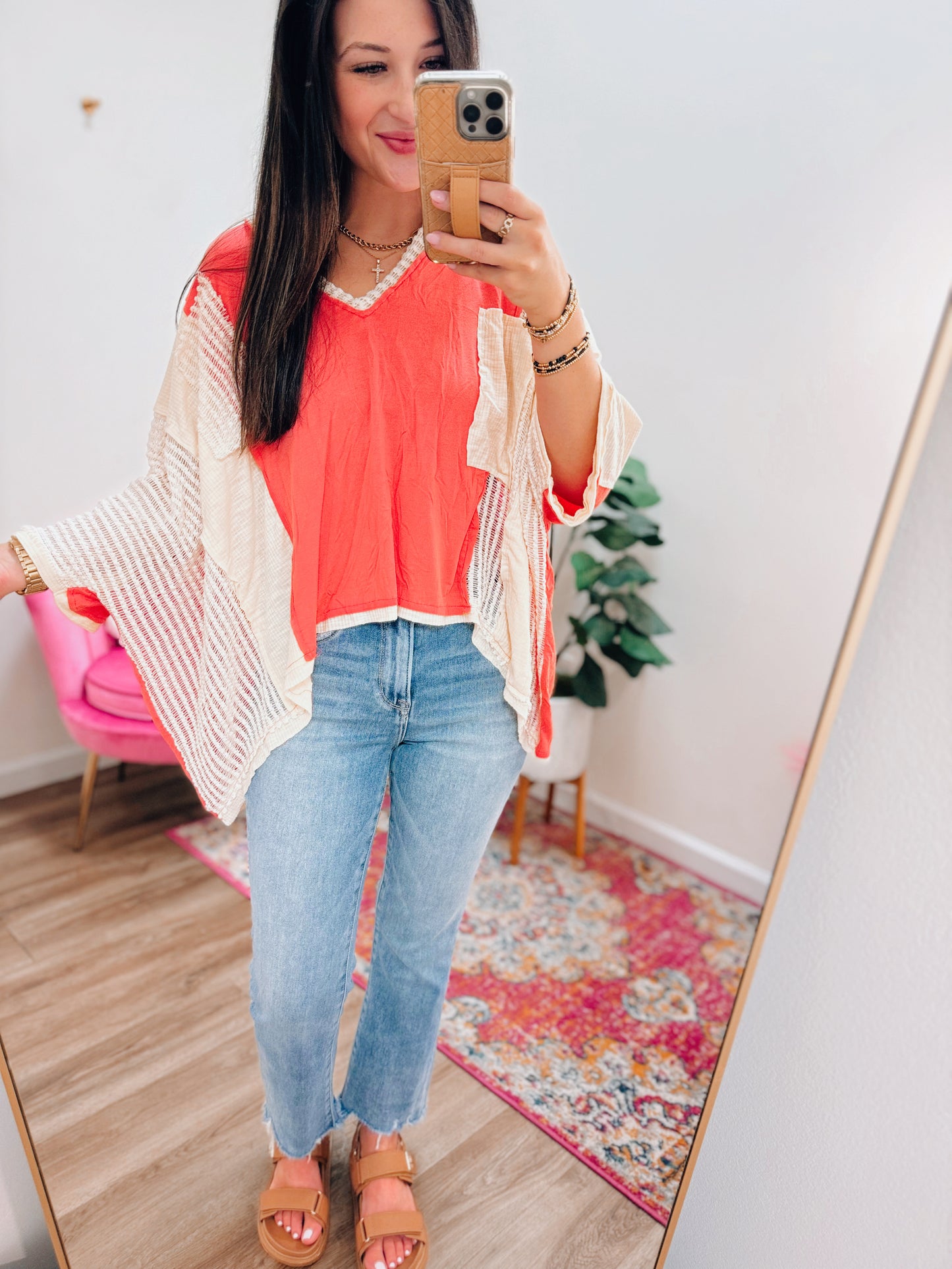 Coral Patch Hi-Low Top