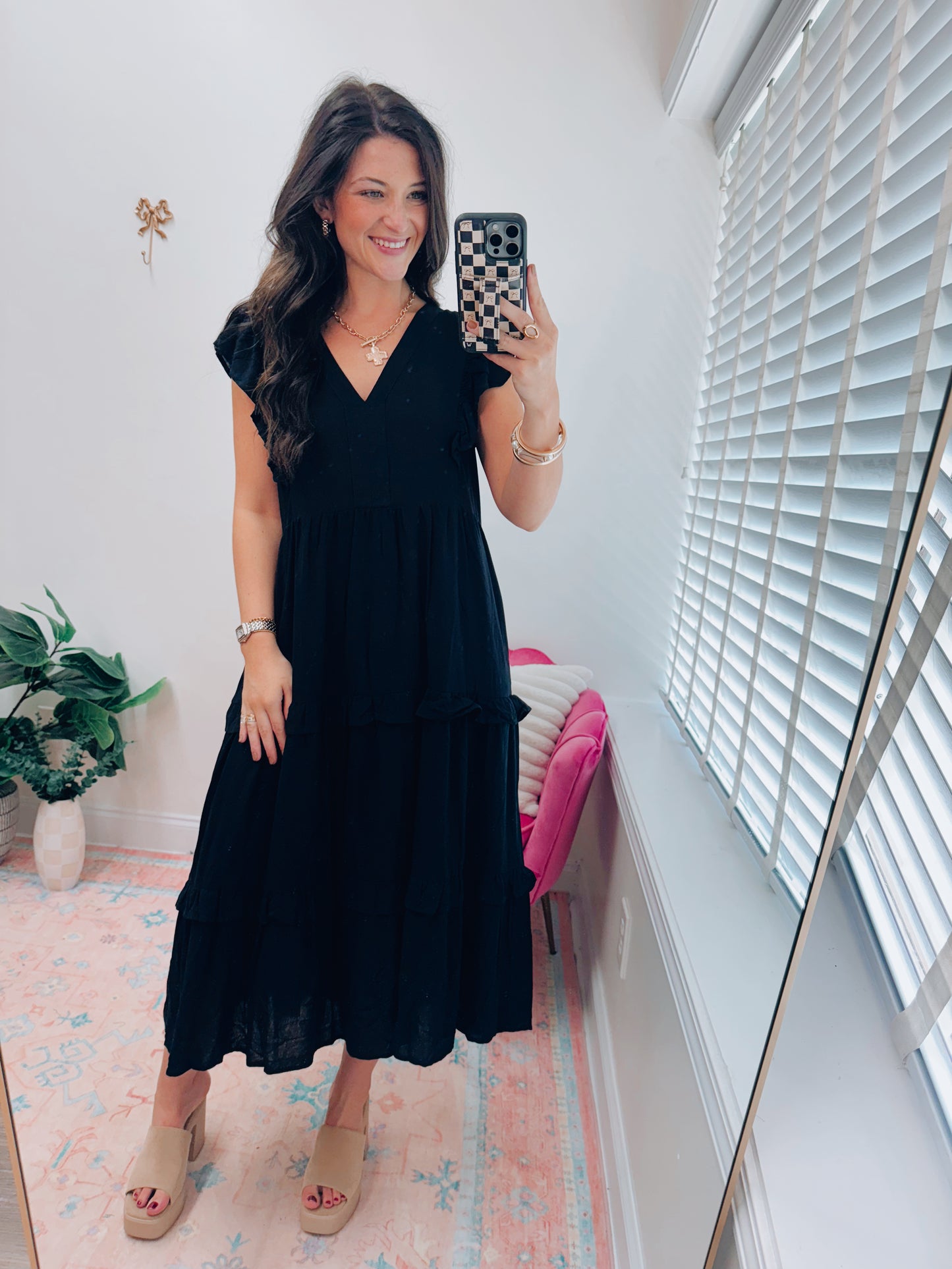 Lucy Ruffle Midi Dress
