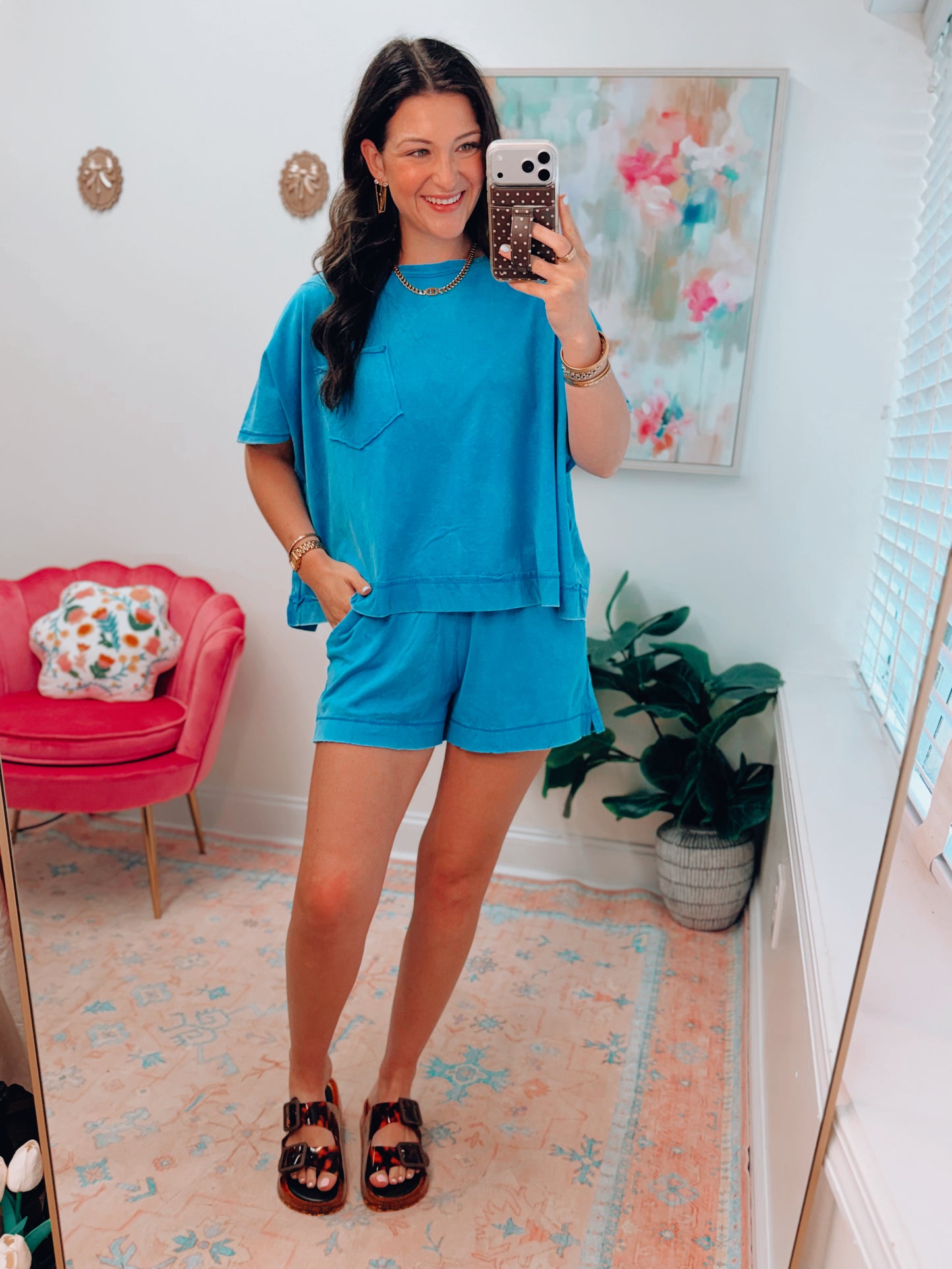 Easy Days Cotton Shorts Set - Blue