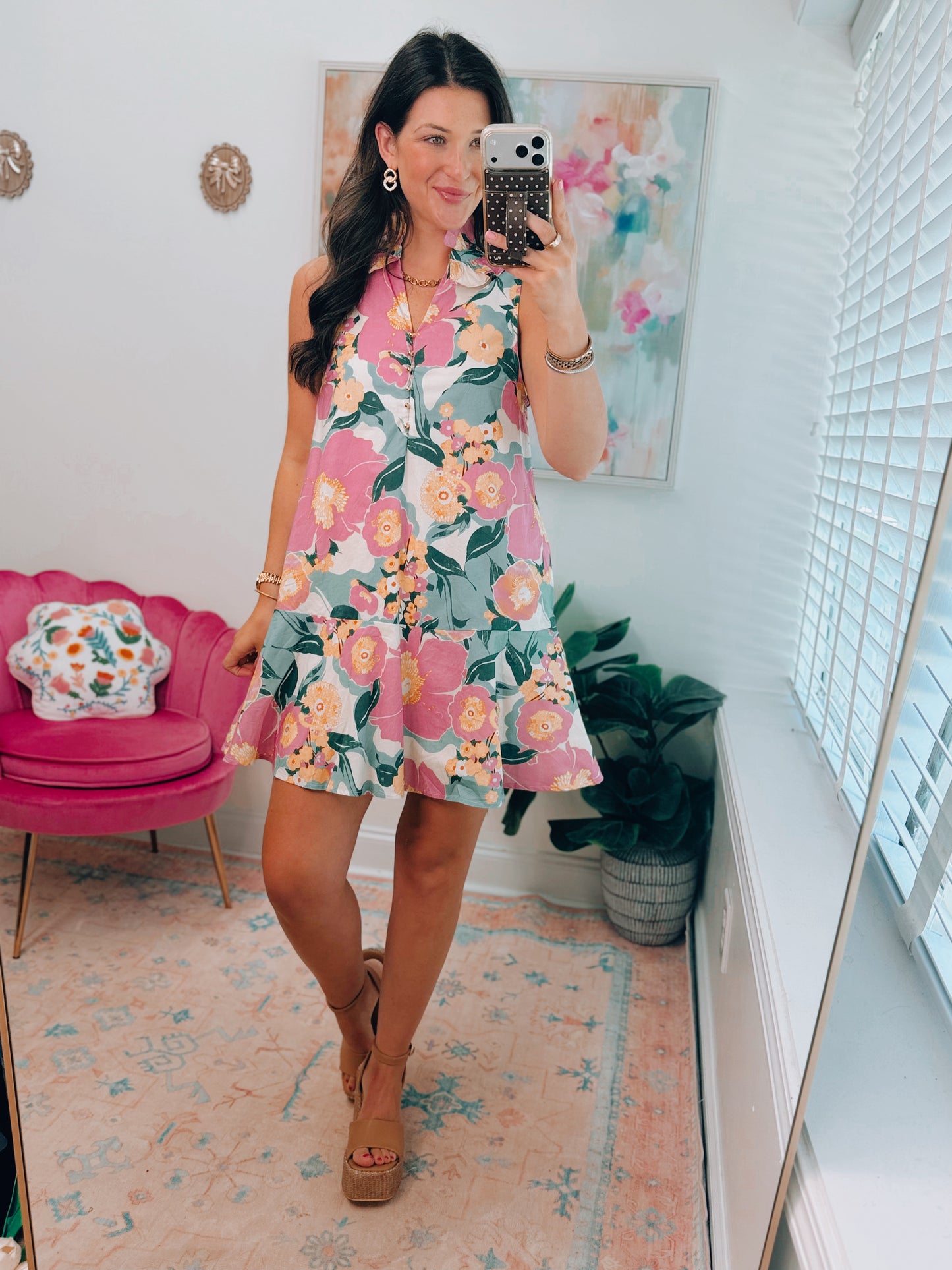 Pink Muted Tropics Mini Dress