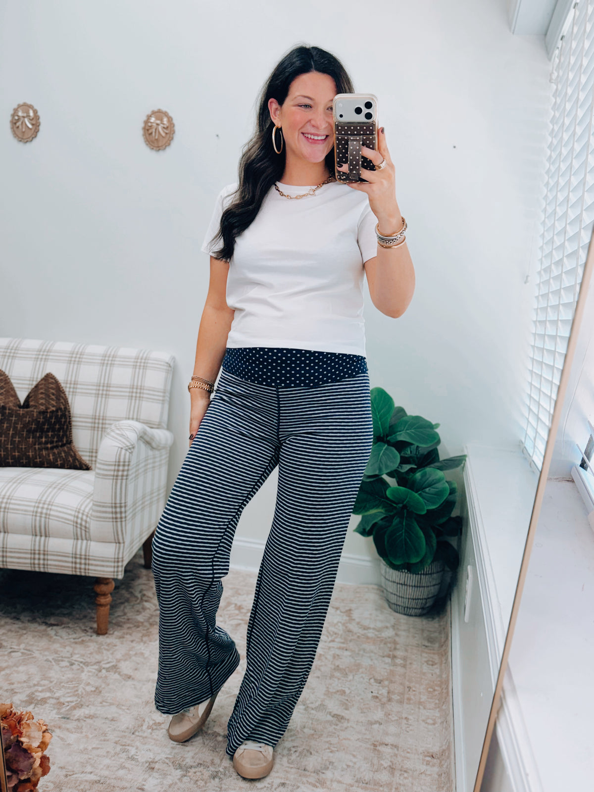 Stevie Polka Dot Stripe Lounge Pants