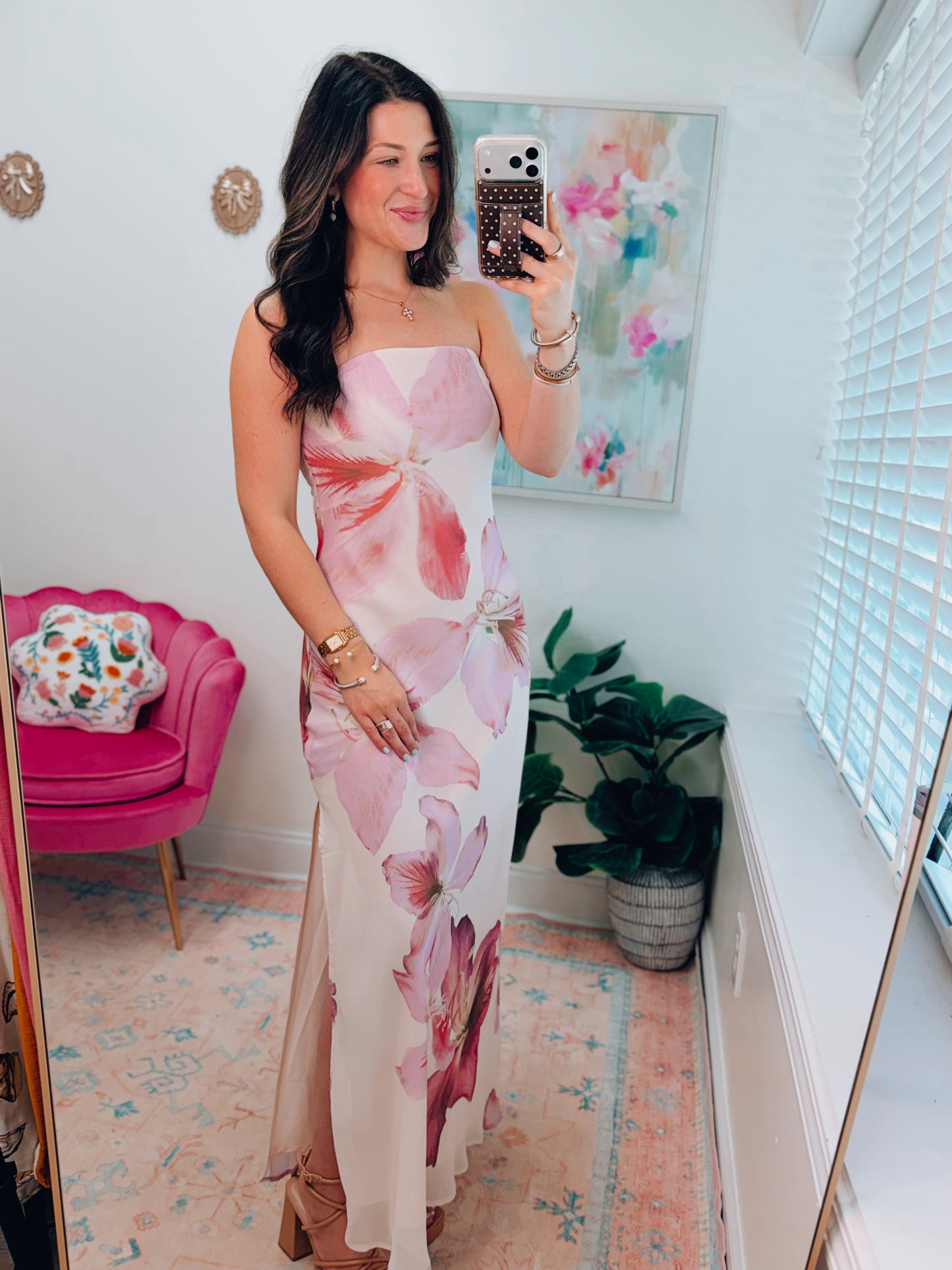 Laelia Orchid Strapless Maxi Dress