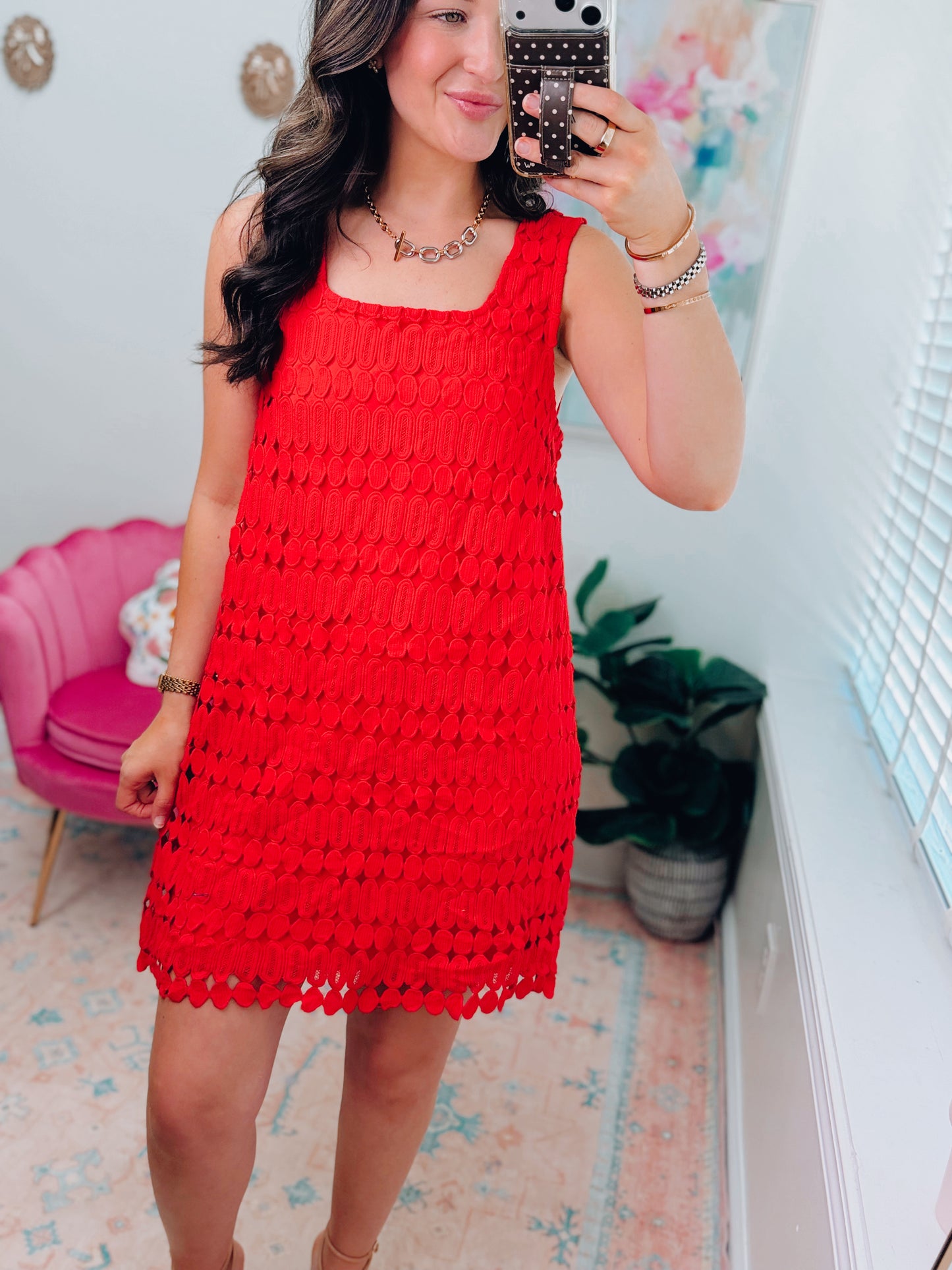 Ruby Eyelet Mini Dress