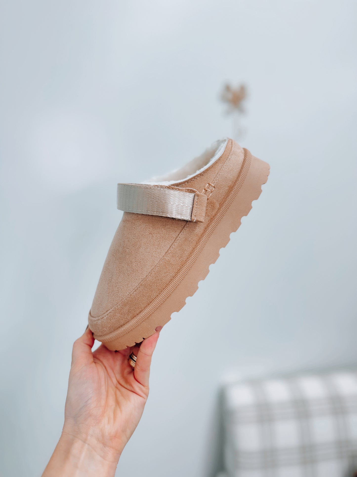 Golden Suede Slipper Clogs