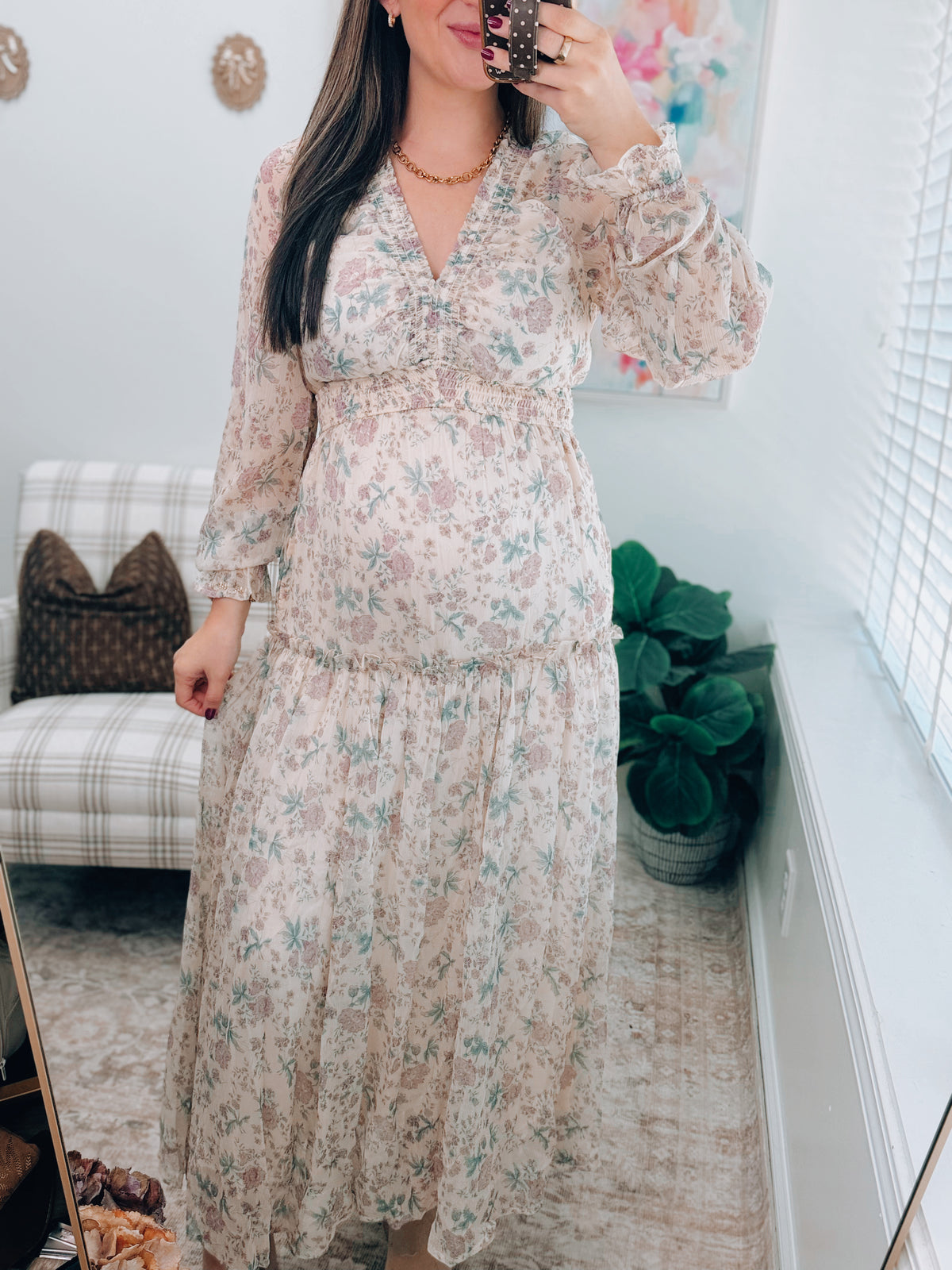 Lila Smocked Floral Maxi Dress