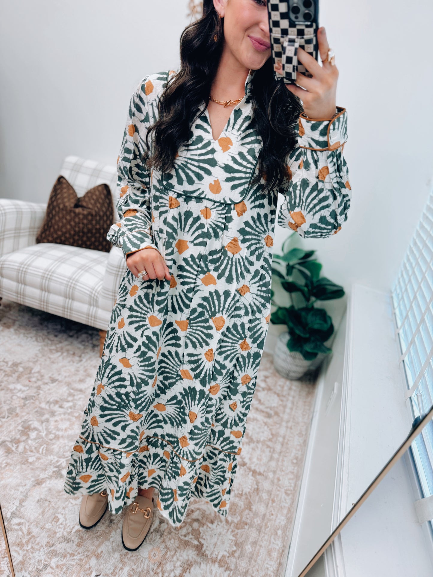 Palmer Olive Mixi Midi Dress