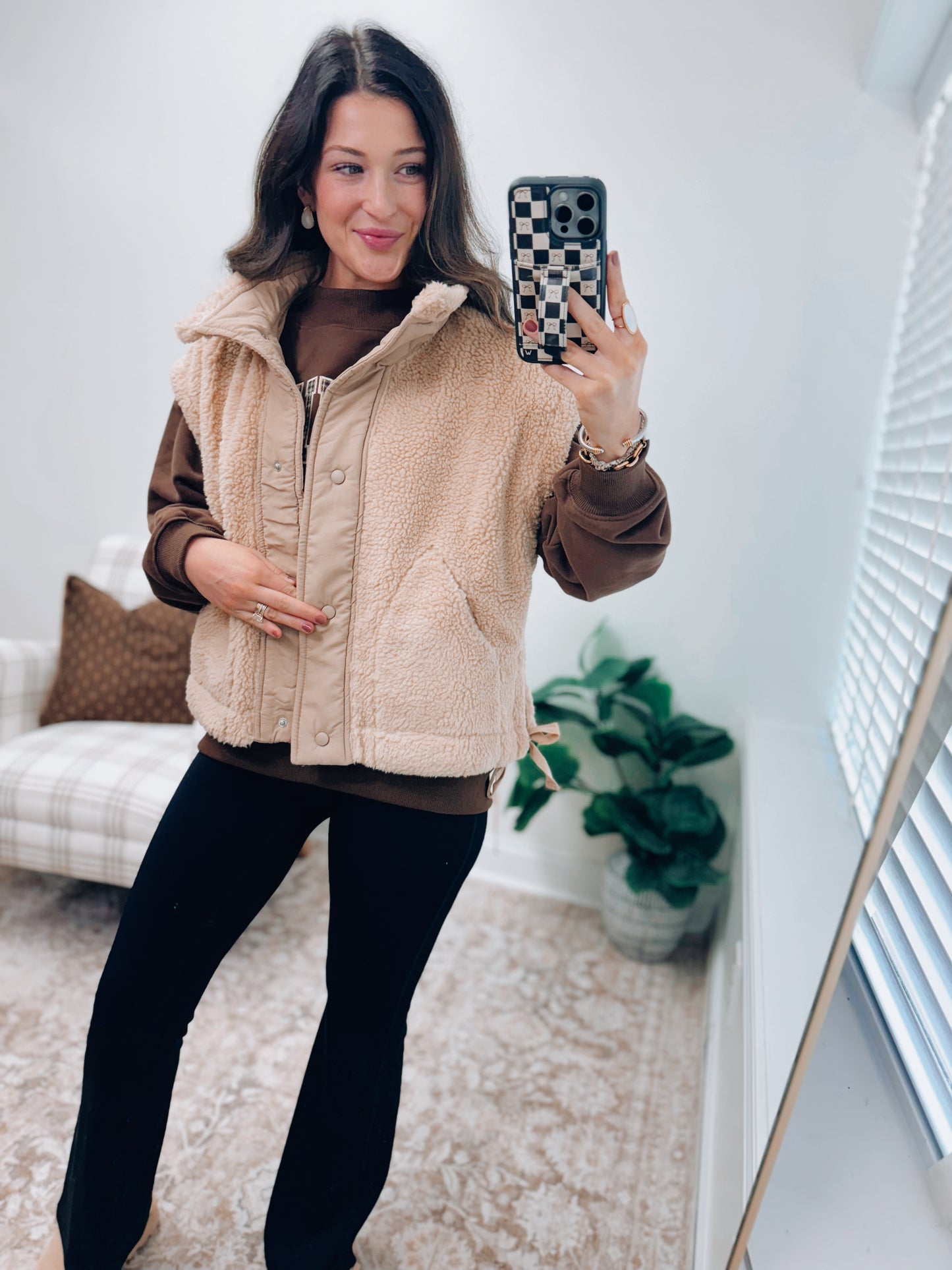 Teddy Sherpa Vest - Tan