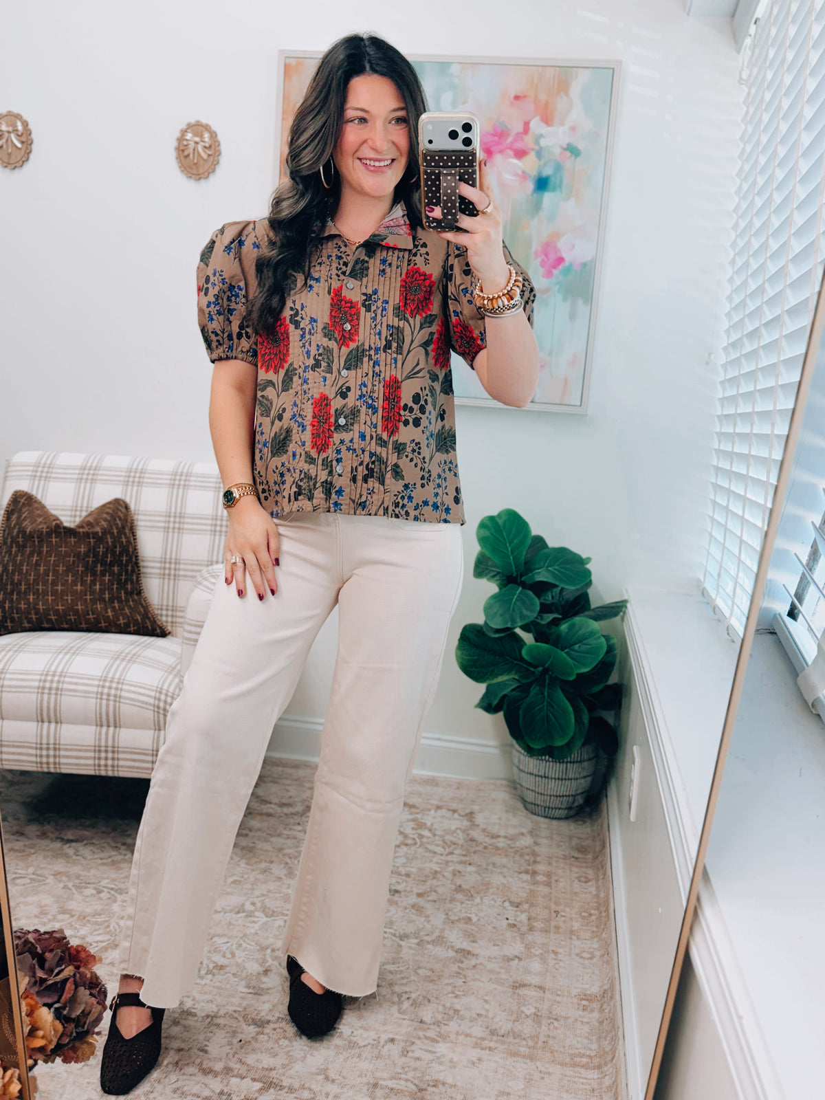 Oliver Pleated Floral Top