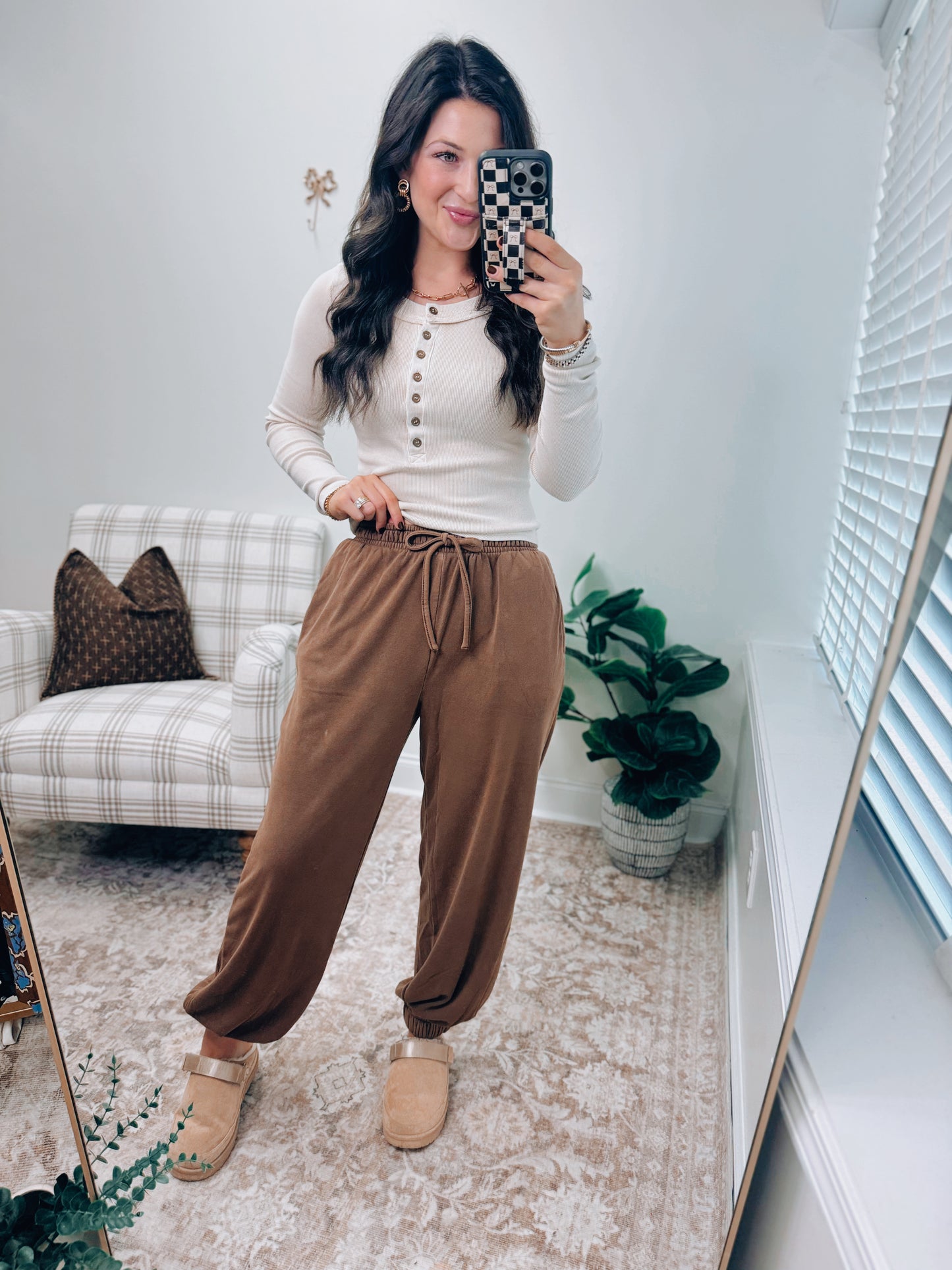 Cocoa Washed Drawstring Jogger