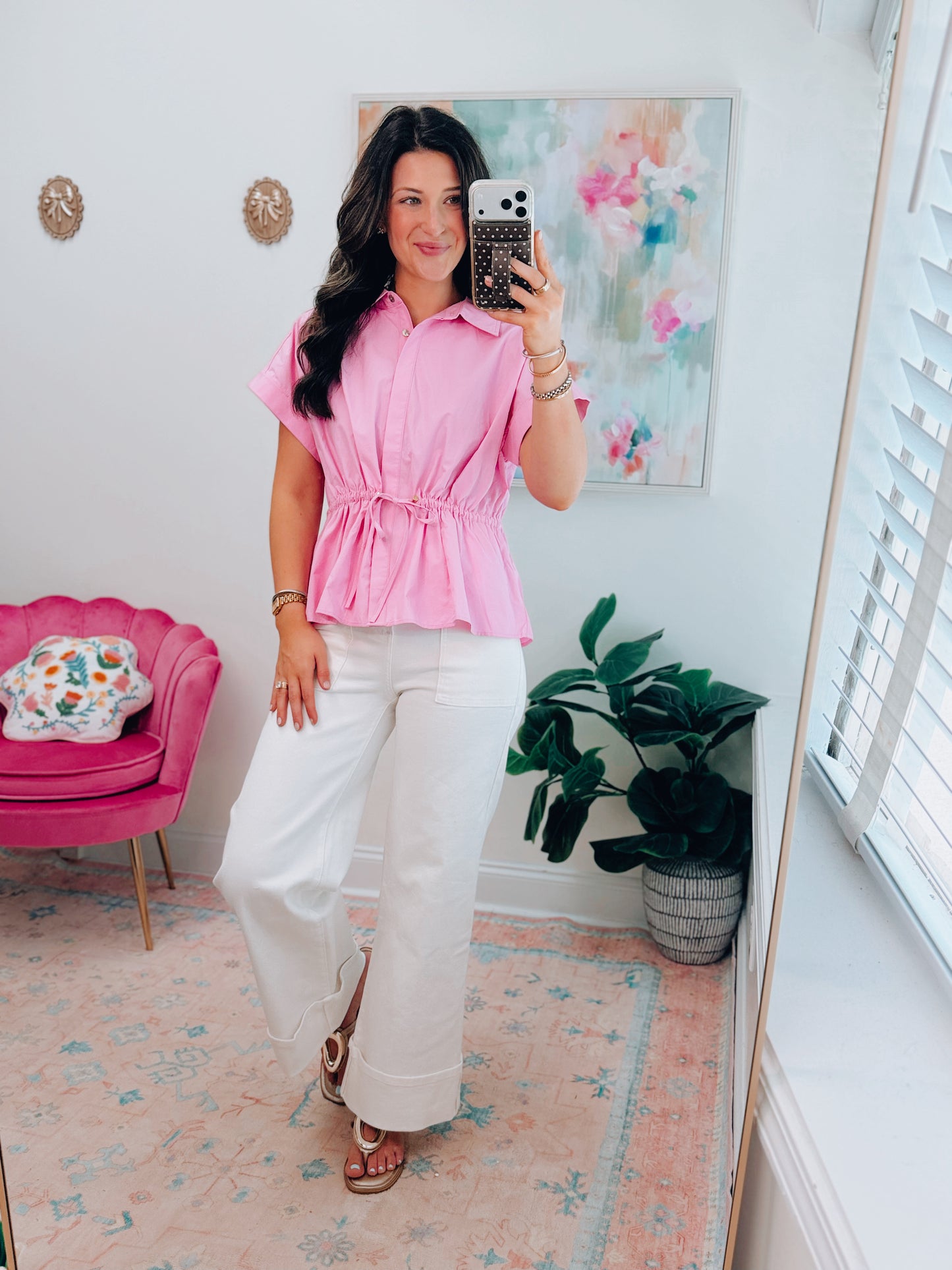 Golden Rouch Tie Top