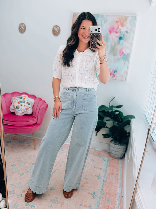 Amelia Scallop Denim