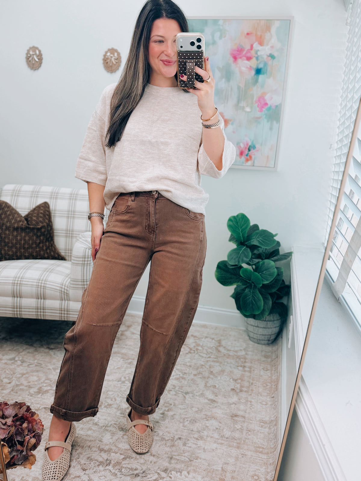 Blake Mocha Barrel Denim