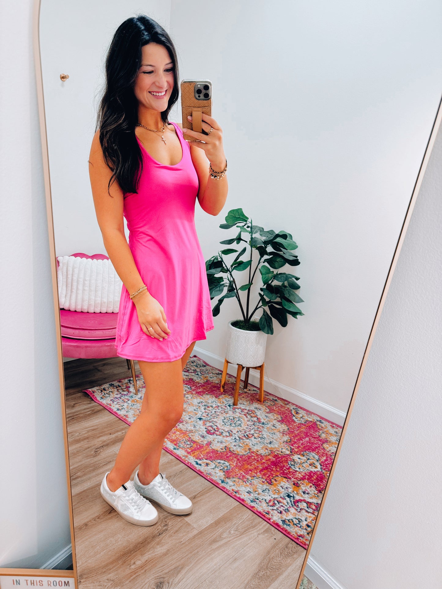 Rae Buttery Soft Tennis Romper Dress - Sonic Pink