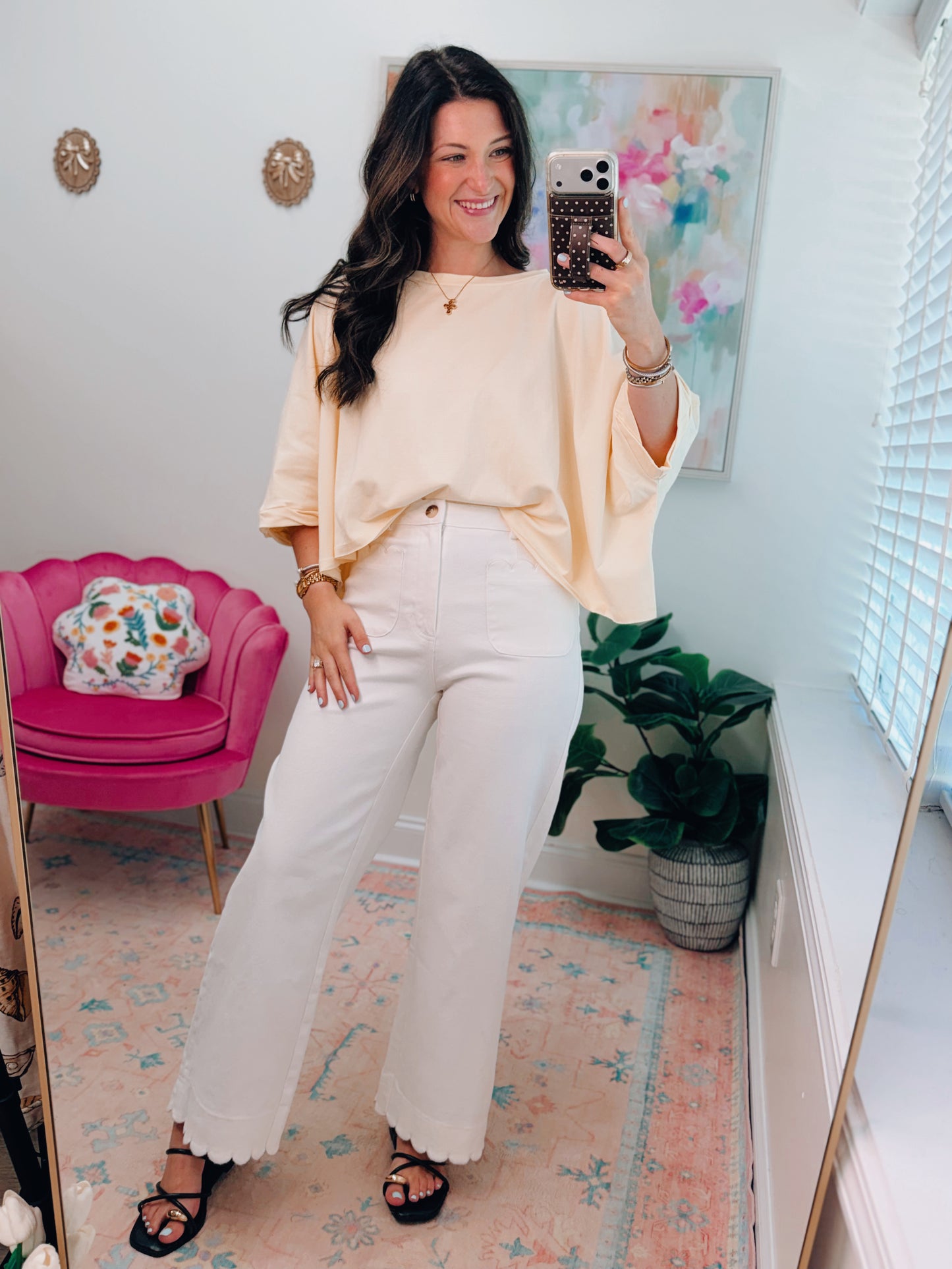 Amelia White Scallop Denim