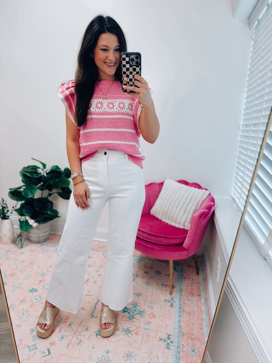 Annie White Wide Leg Denim