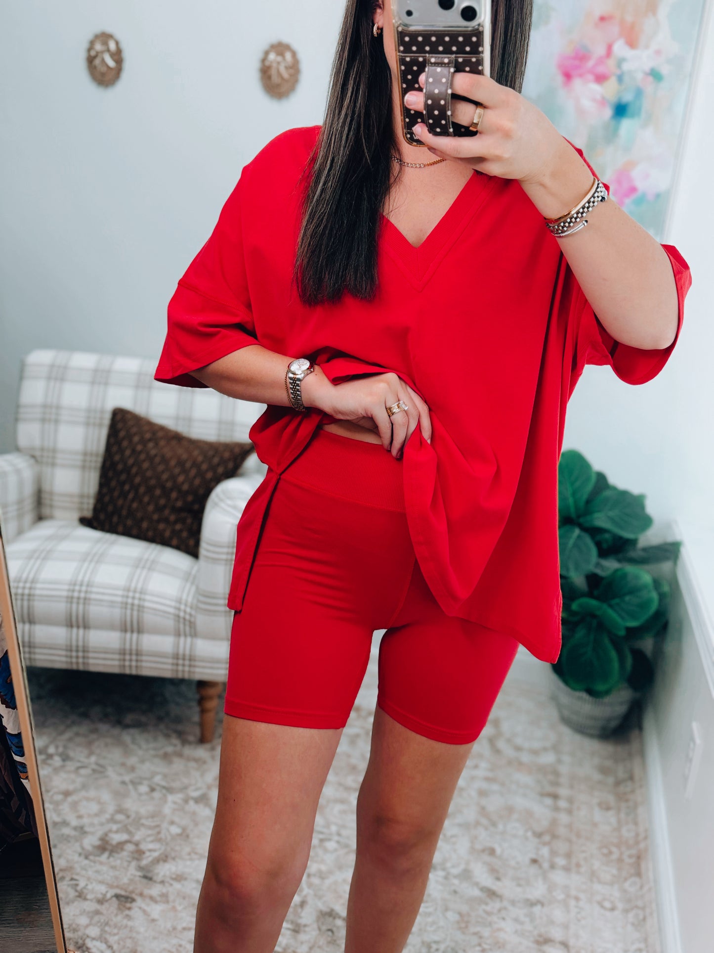 Willow Pima Cotton Biker Set - Ruby