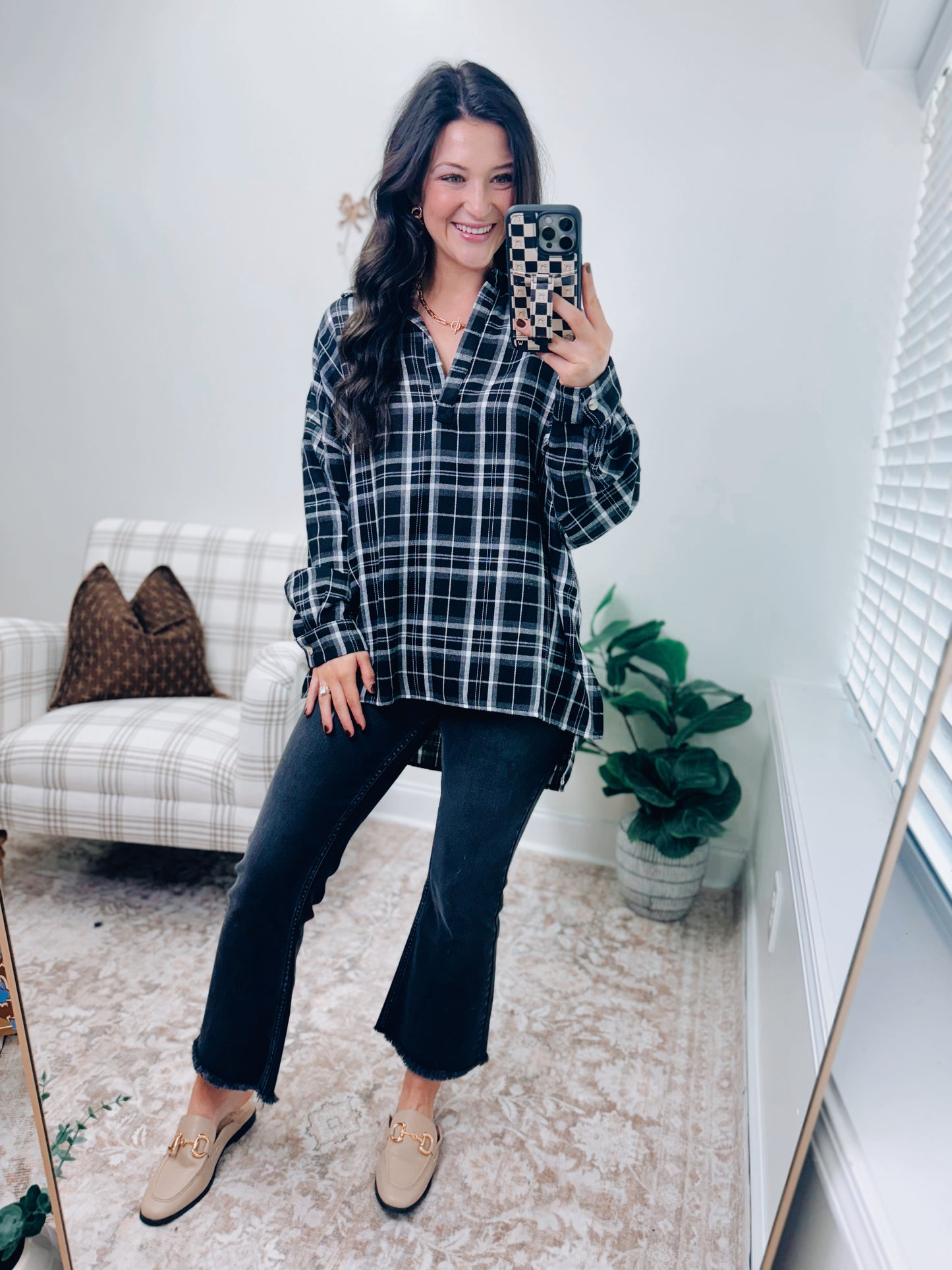 Tamra Flannel Top