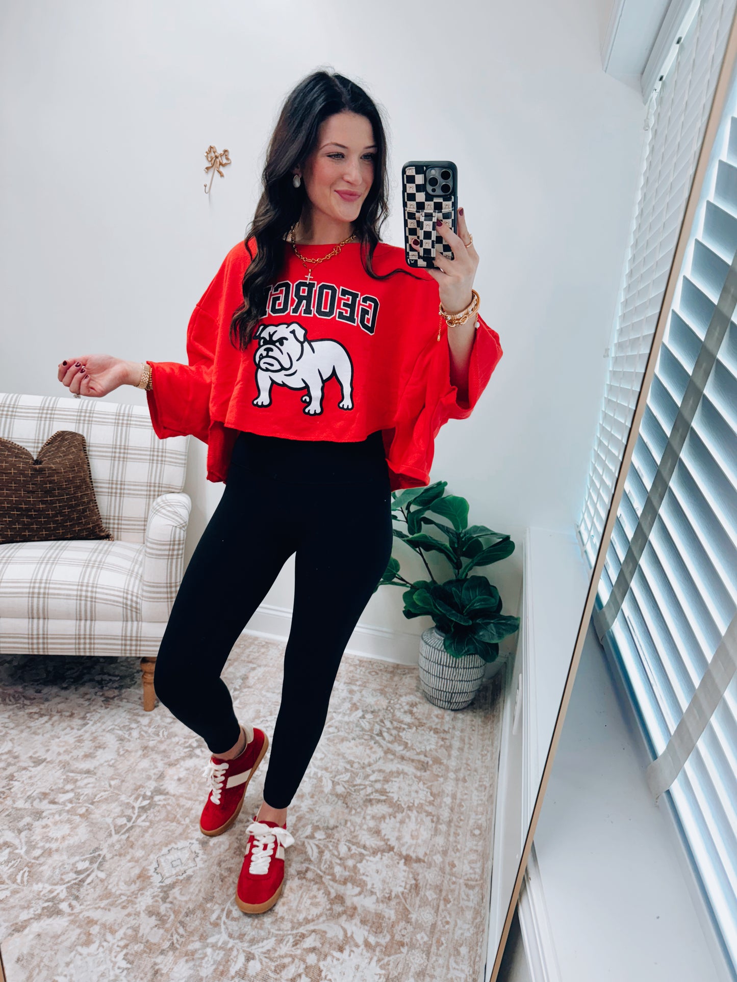 Georgia BULLDOG Cropped Dolman Top
