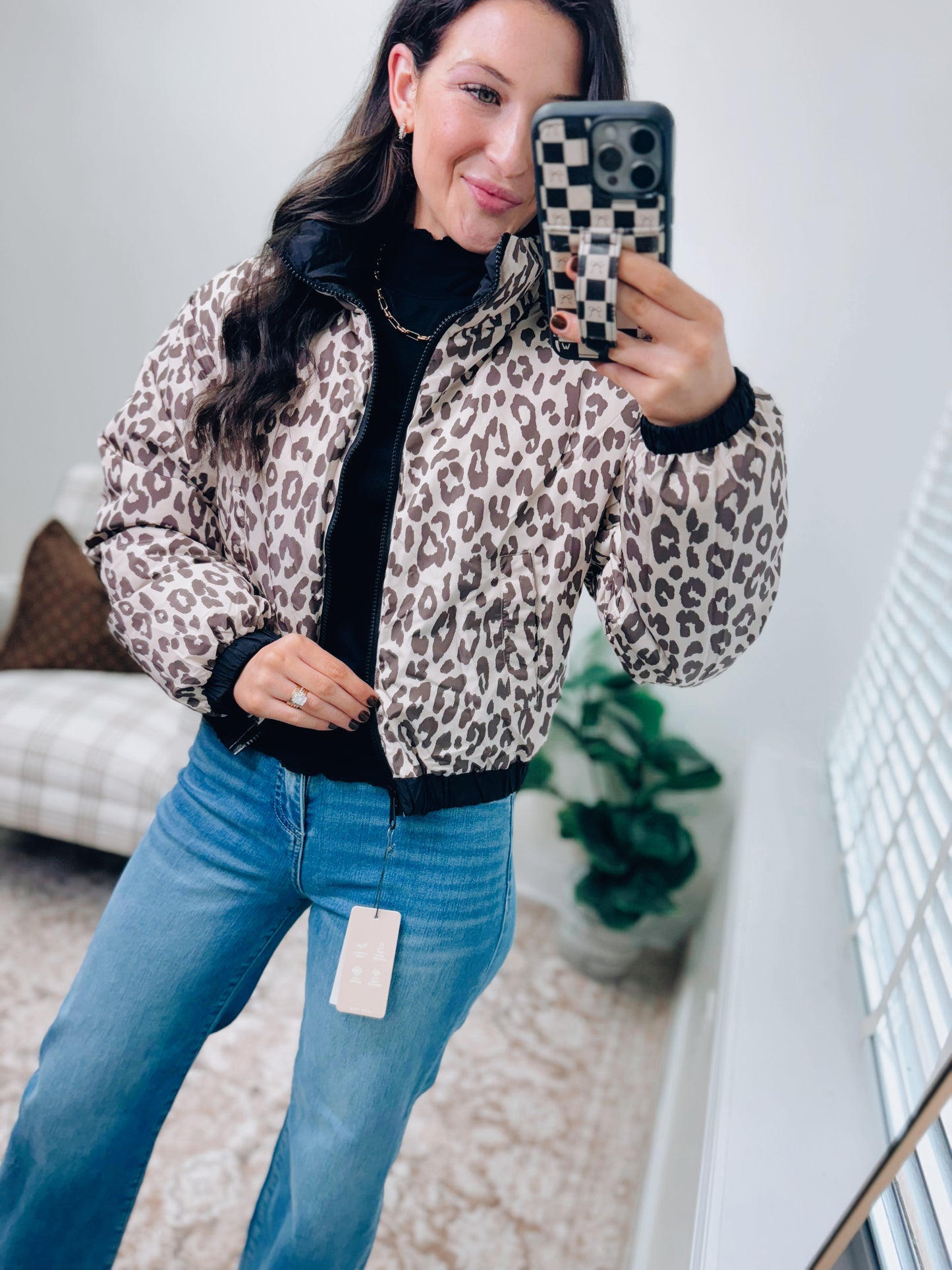 DOORBUSTER Reversible Leopard/Black Puffer Jacket