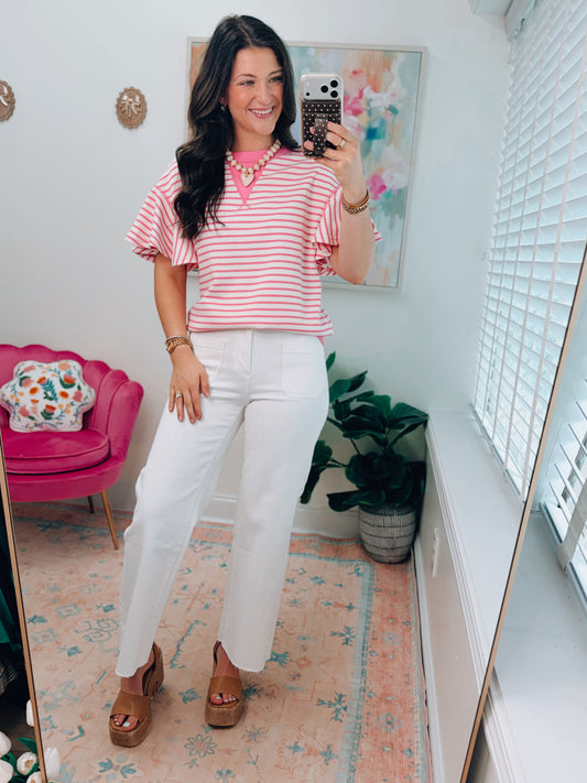 Posie Textured Stripe Knit Top